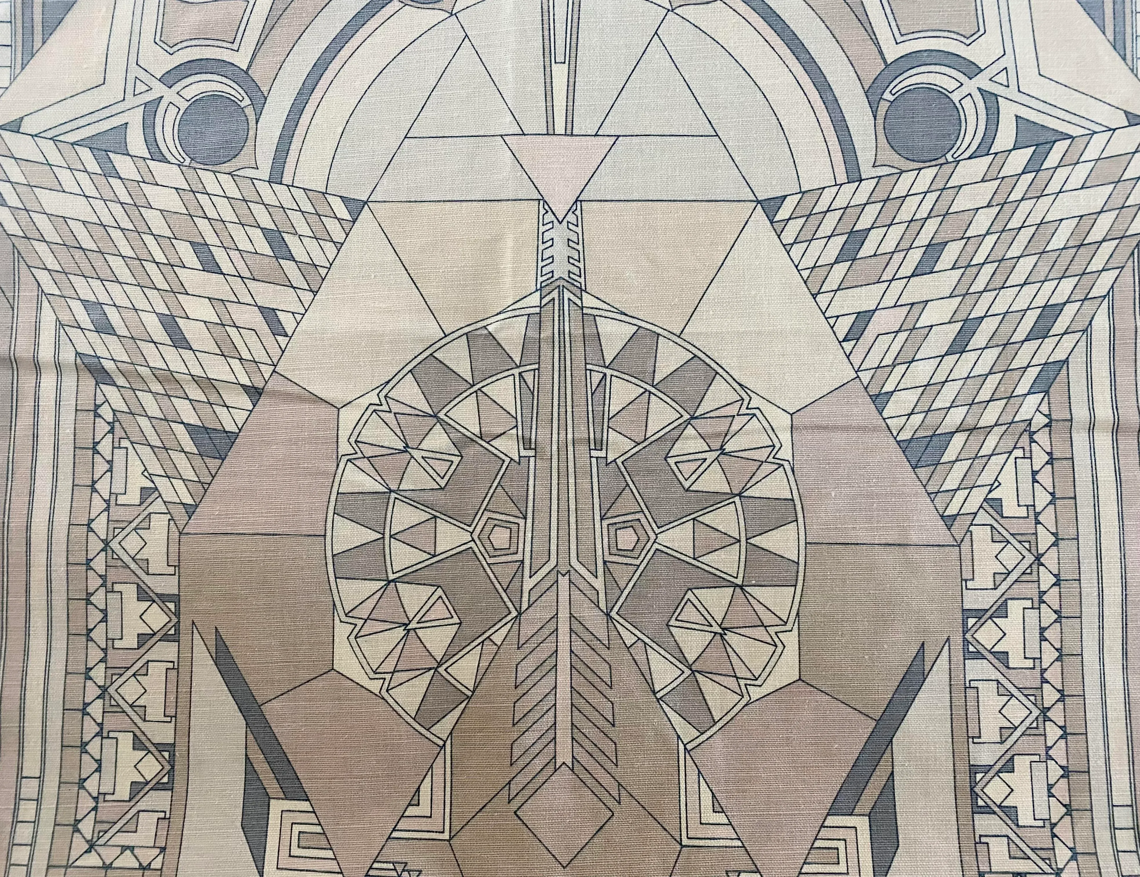 Frank Lloyd Wright for Schumacher, Imperial Peacock, Tokyo, Textile Fabric,  7 Yards | Chairish, image size:3930x3024