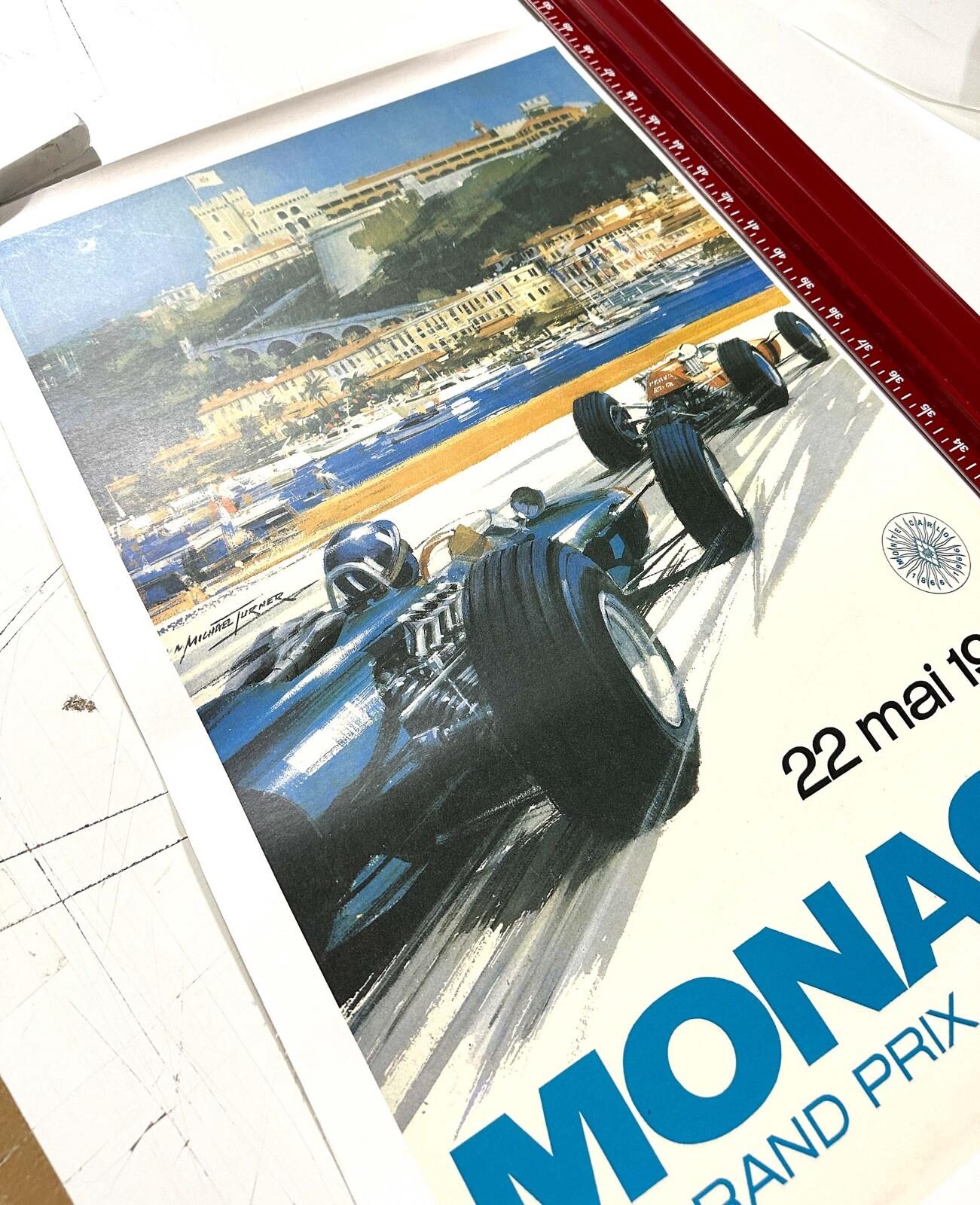 Monaco Grand Prix 1966 Michael Turner Vintage French Automobile Racing Poster
