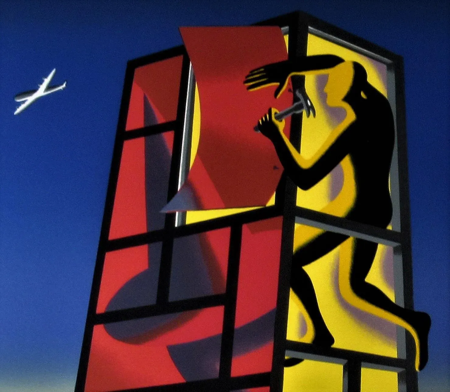 ☆マークコスタビ MARK KOSTABI 2001年 アクリル画１点物☆ mark-kostabi-panic-in-the-