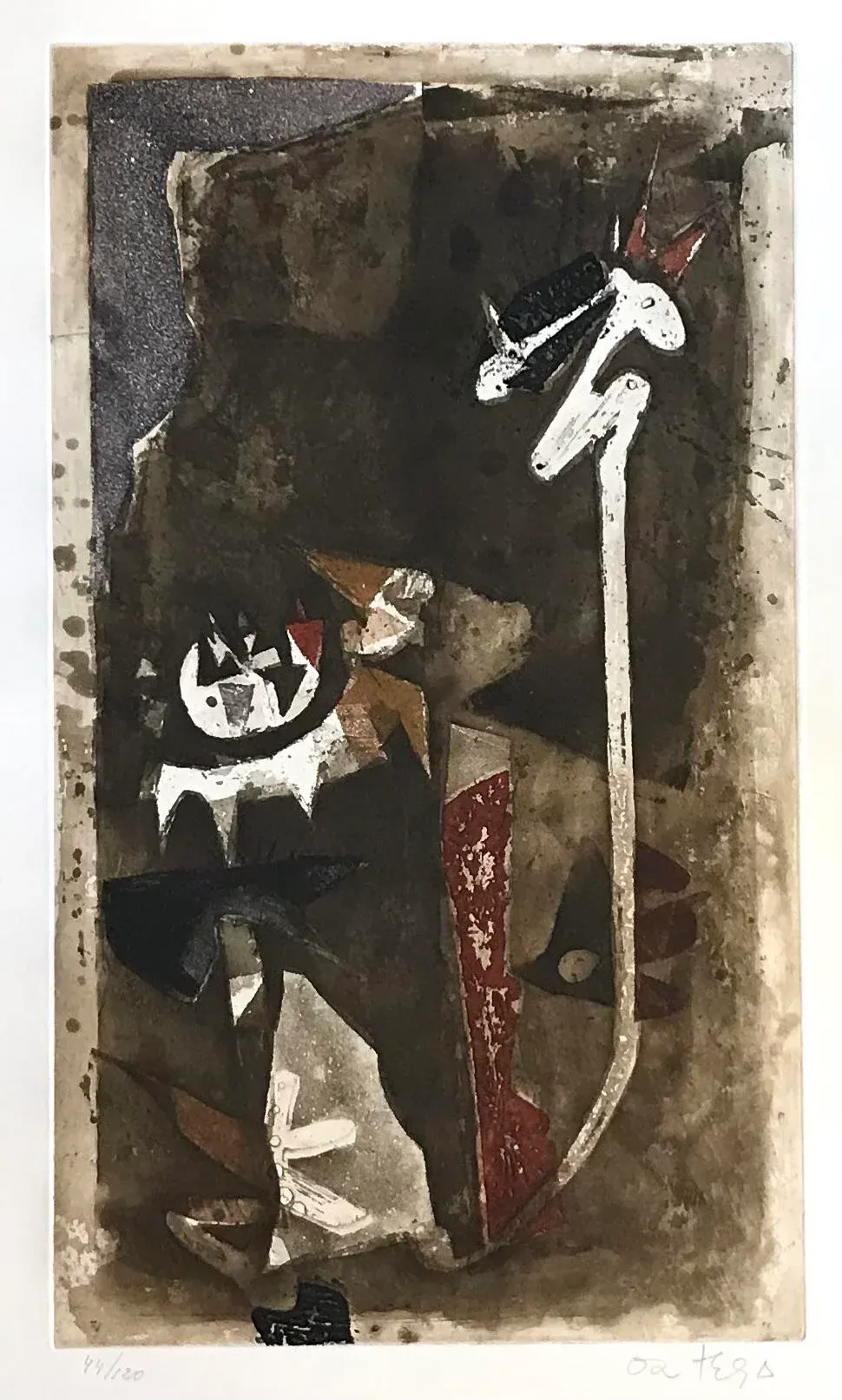 José Ortega / アートポスター 1962 Abstract Signed Aquatint Etching by Jose Ortega | Chairish