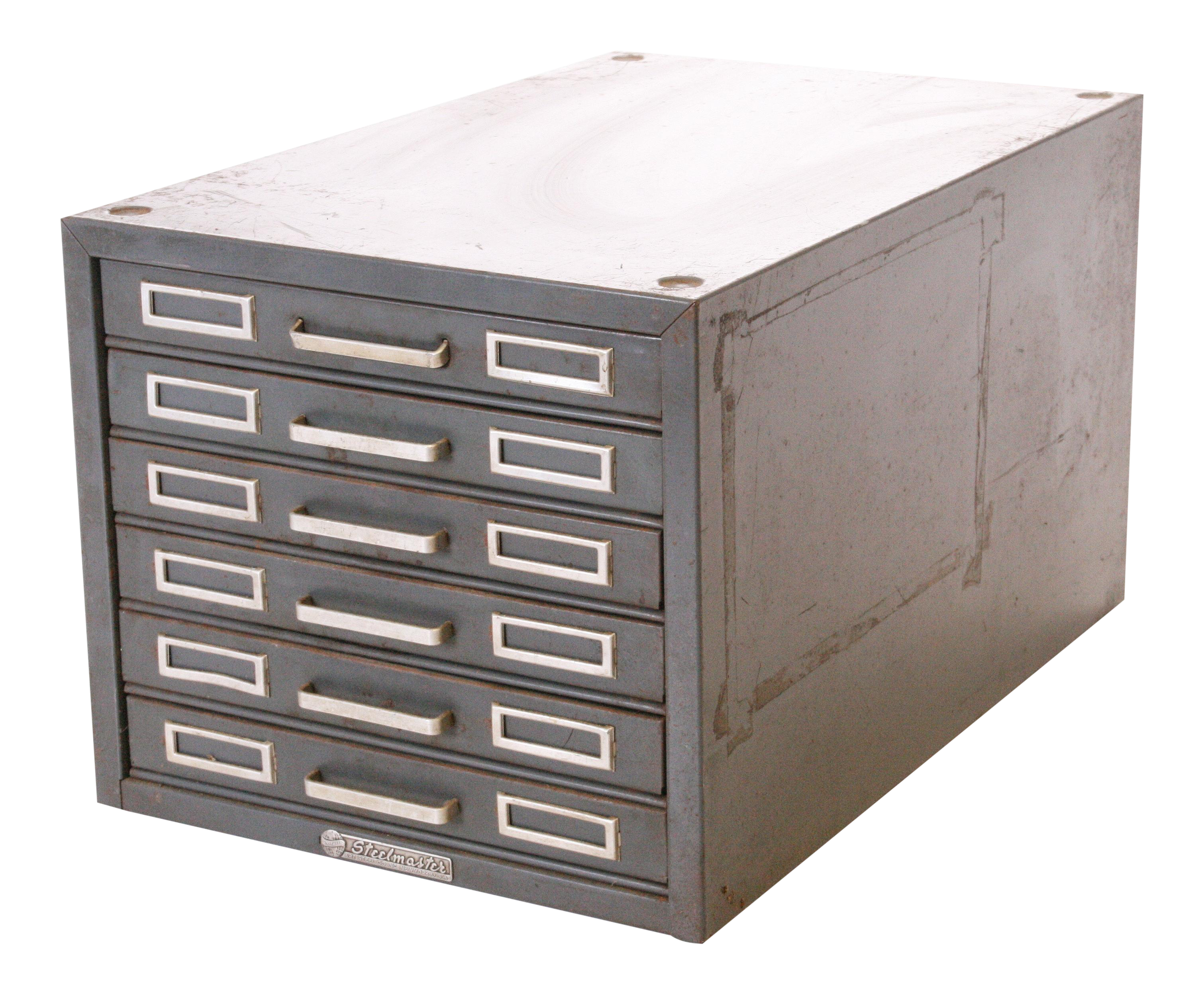 Vintage Industrial Gray 6 Drawer Kardex Style File Cabinet Chairish