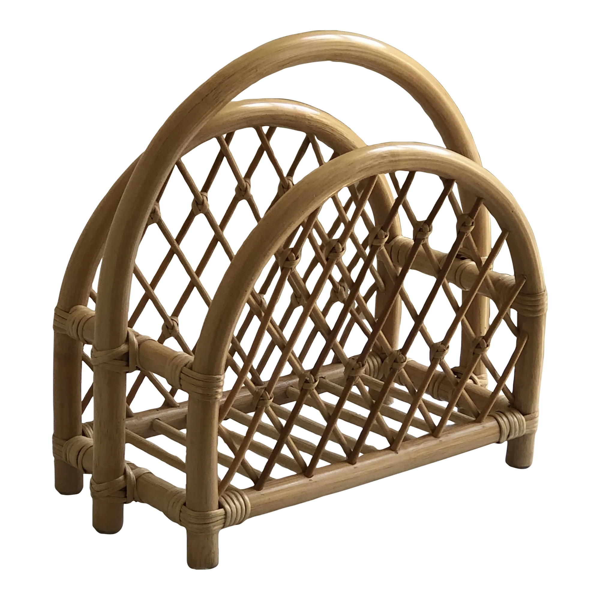 Vintage Boho Bamboo Magazine Rack