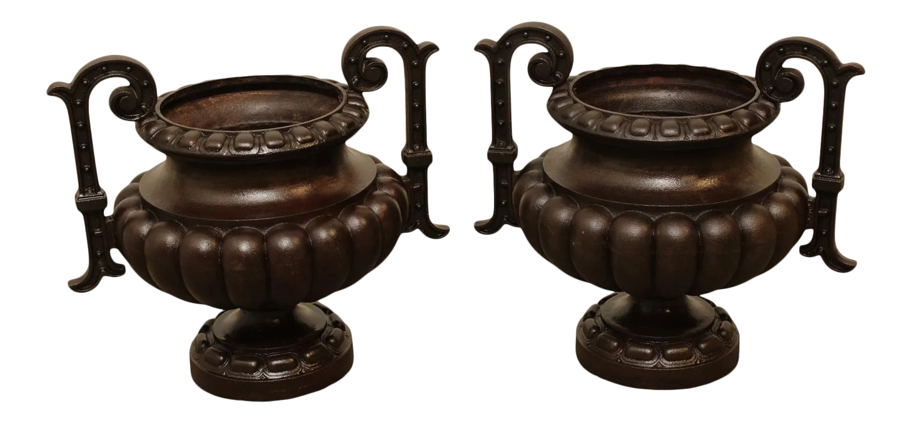 Antique Cast Iron Urns A Pair Chairish