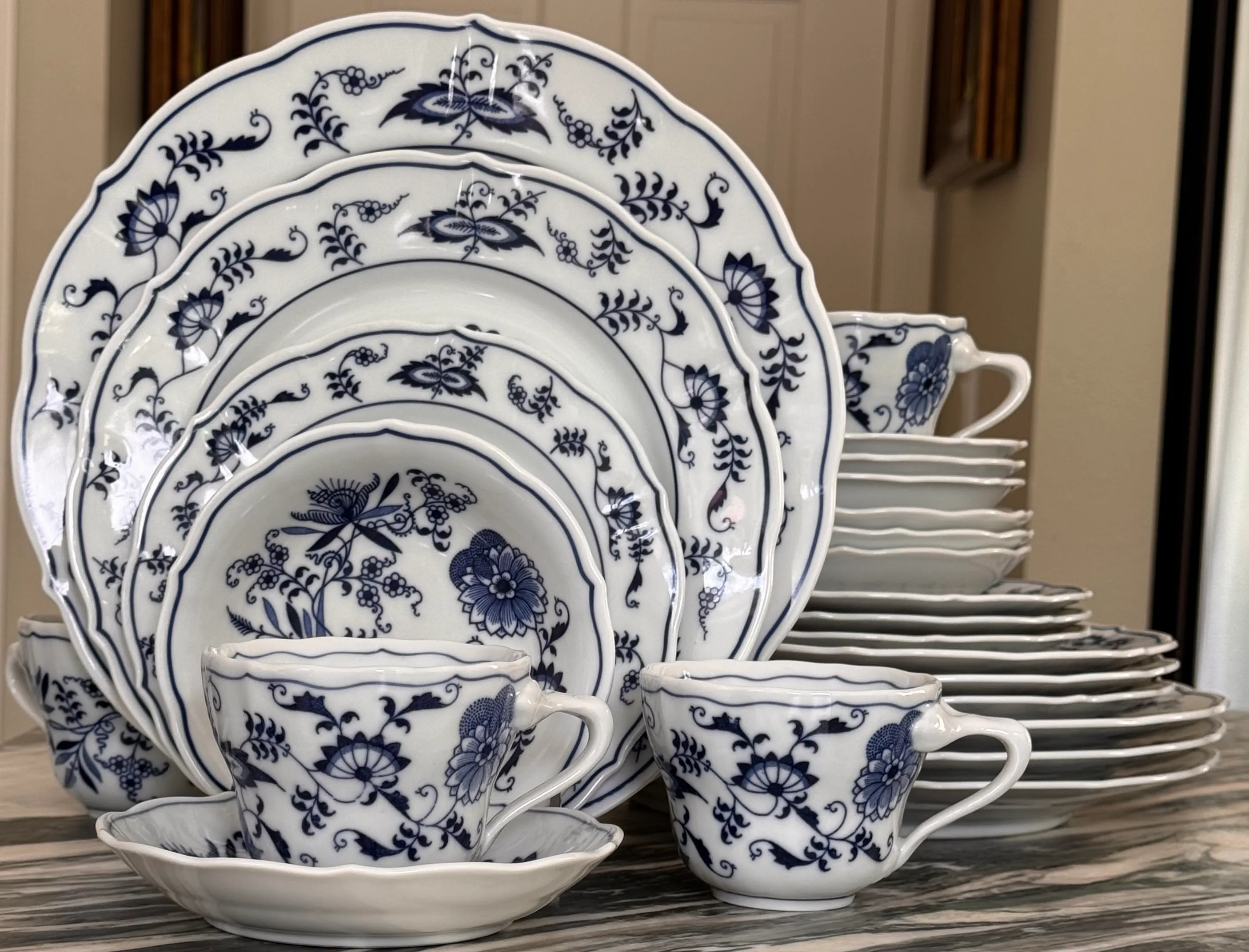 Blue Danube 6 Piece Place Setting - Multiple Available | Chairish
