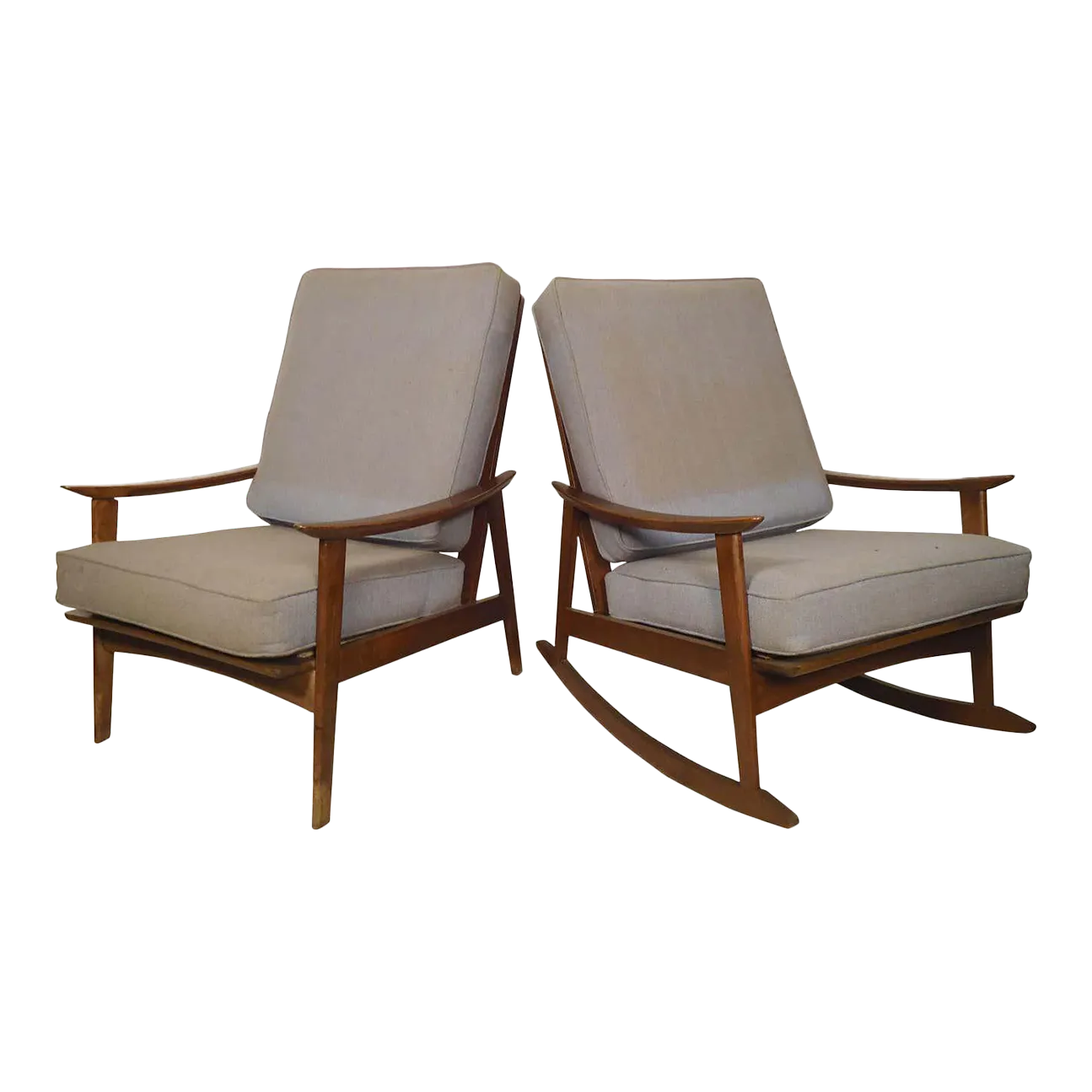 MidCentury Modern Rocking Chair and Armchair Chairish