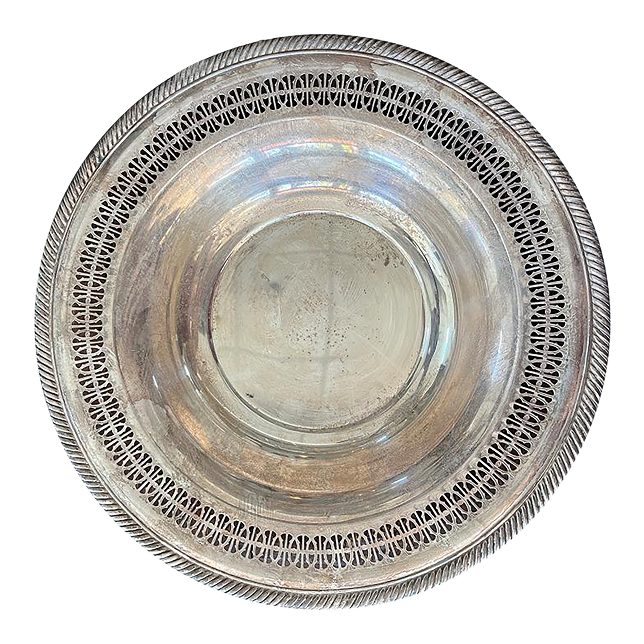 Early 20th Century William Rogers Silver Plated Pierced Band Serving Bowl