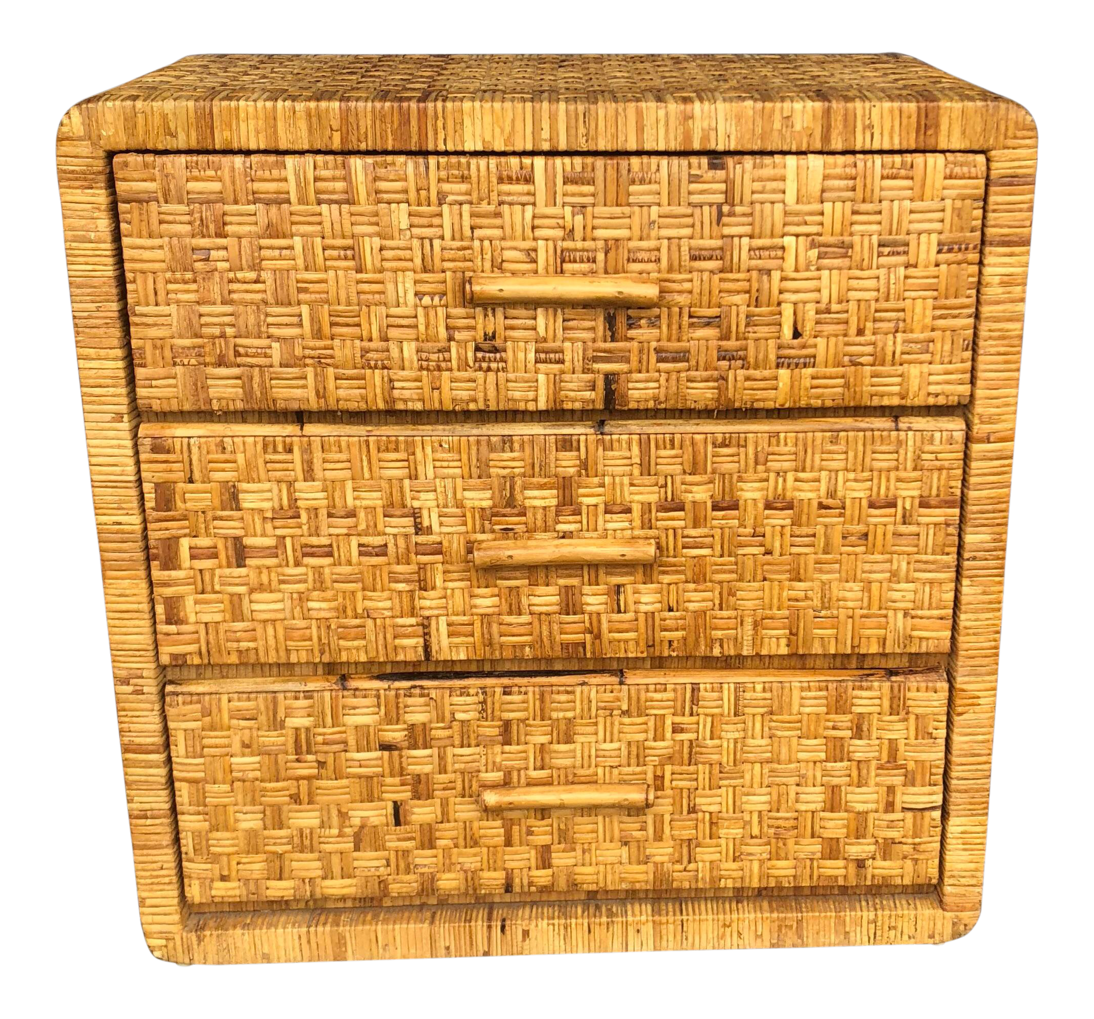 Vintage Wrapped Rattan 3 Drawer Chest Chairish