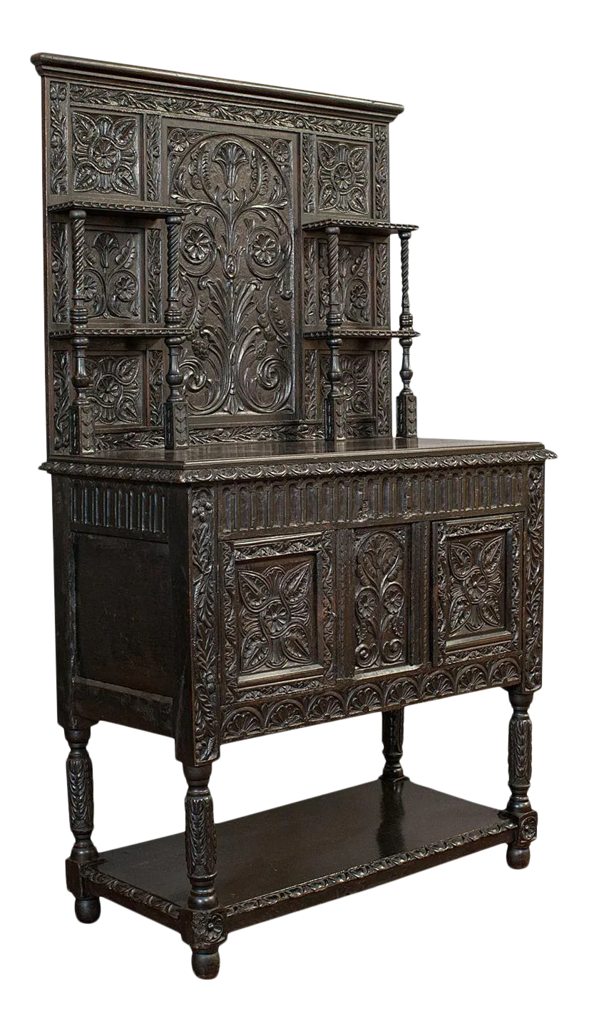 1880s Victorian Antique Charles II Revival Dresser Sideboard Chairish