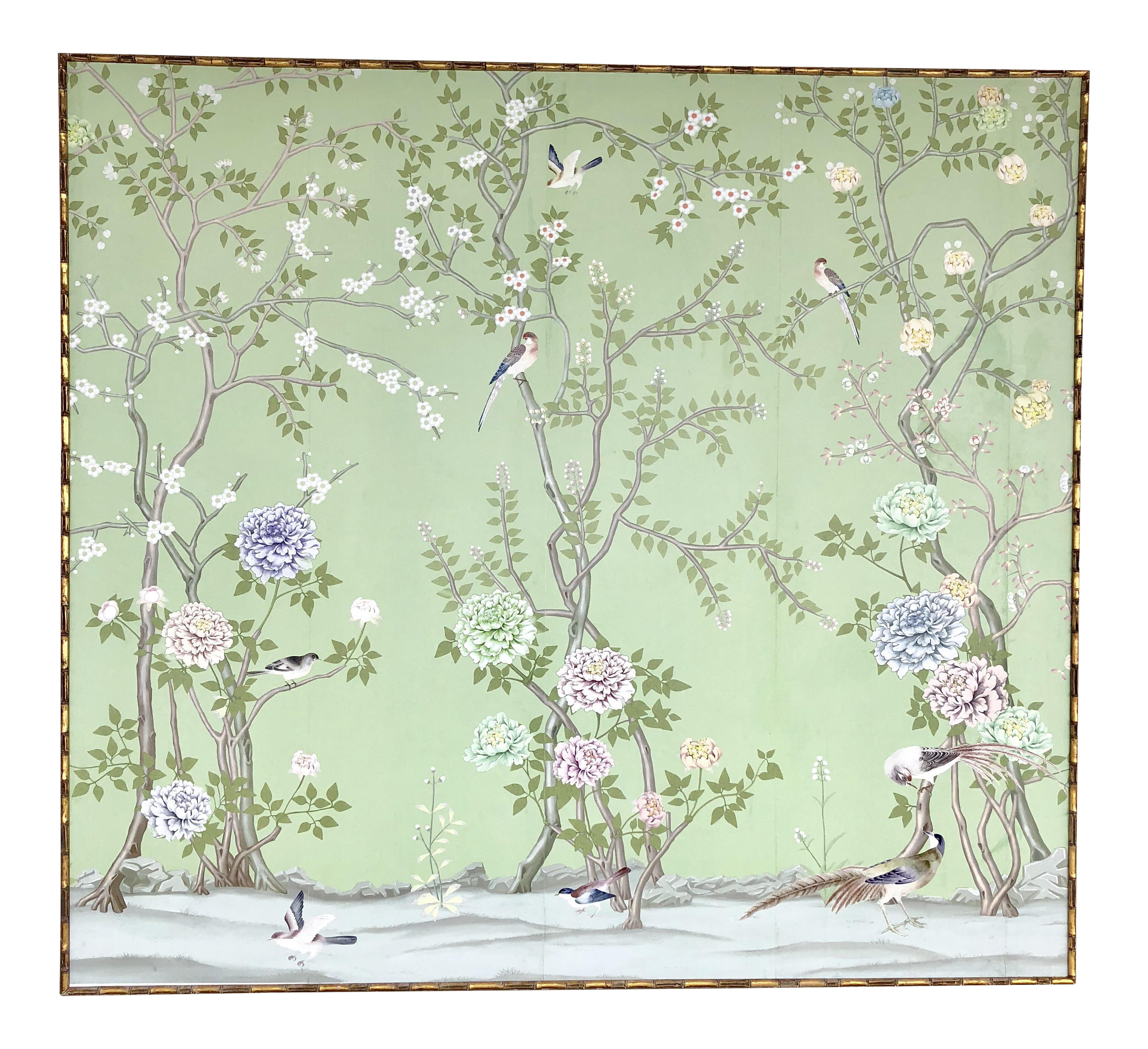 Framed Chinoiserie Wallpaper Panel Chairish