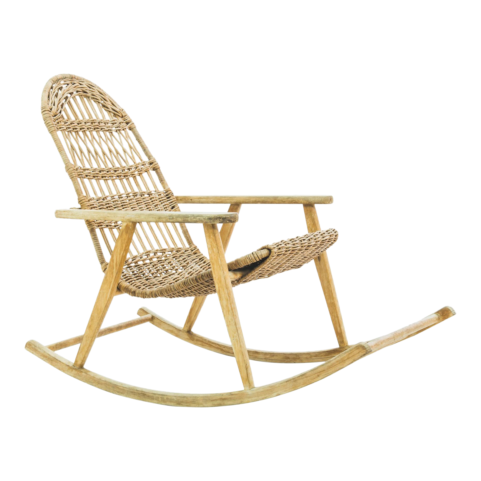 Vintage French Wicker Rocking Chair Chairish