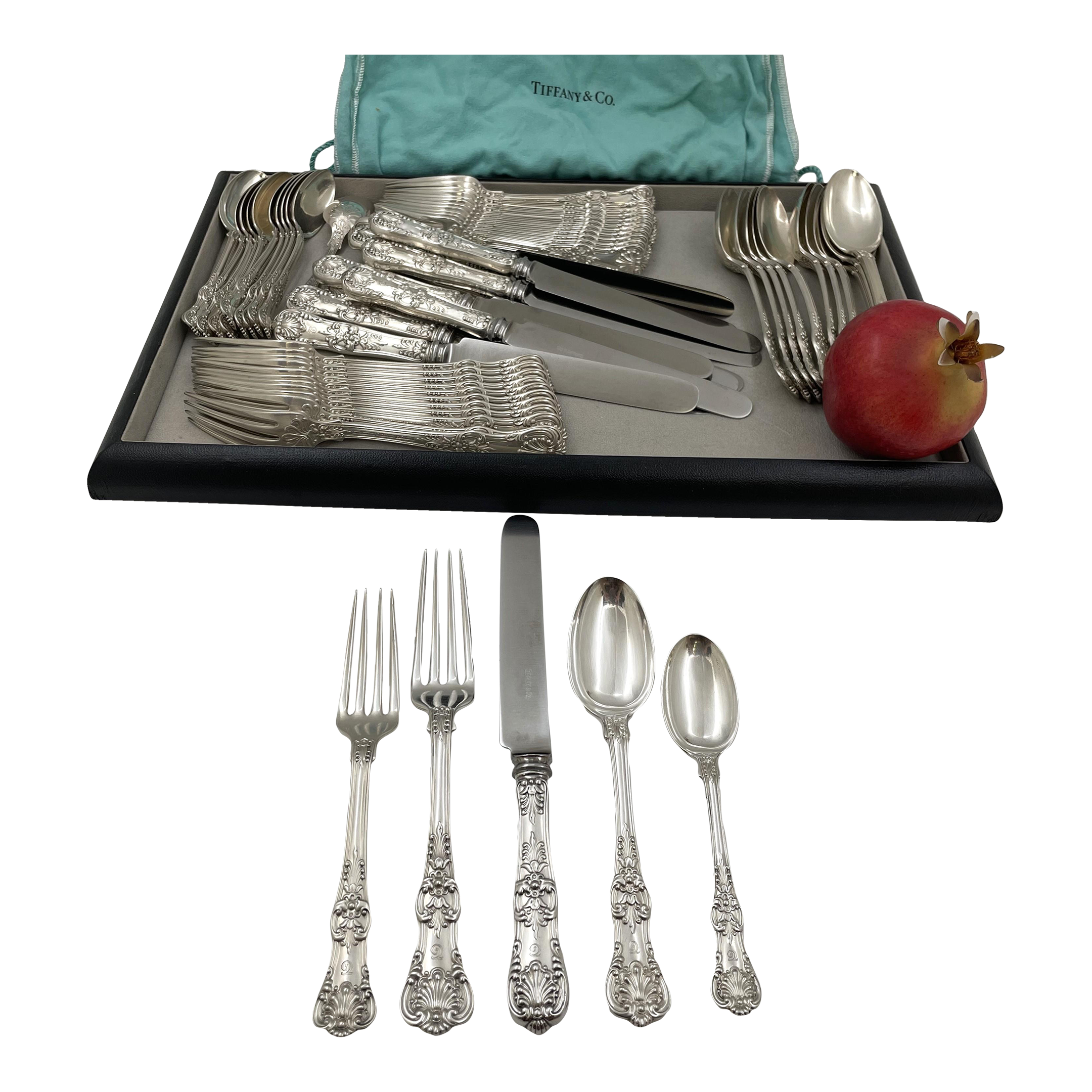 Tiffany Sterling Silver 60-Piece Flatware Set in English