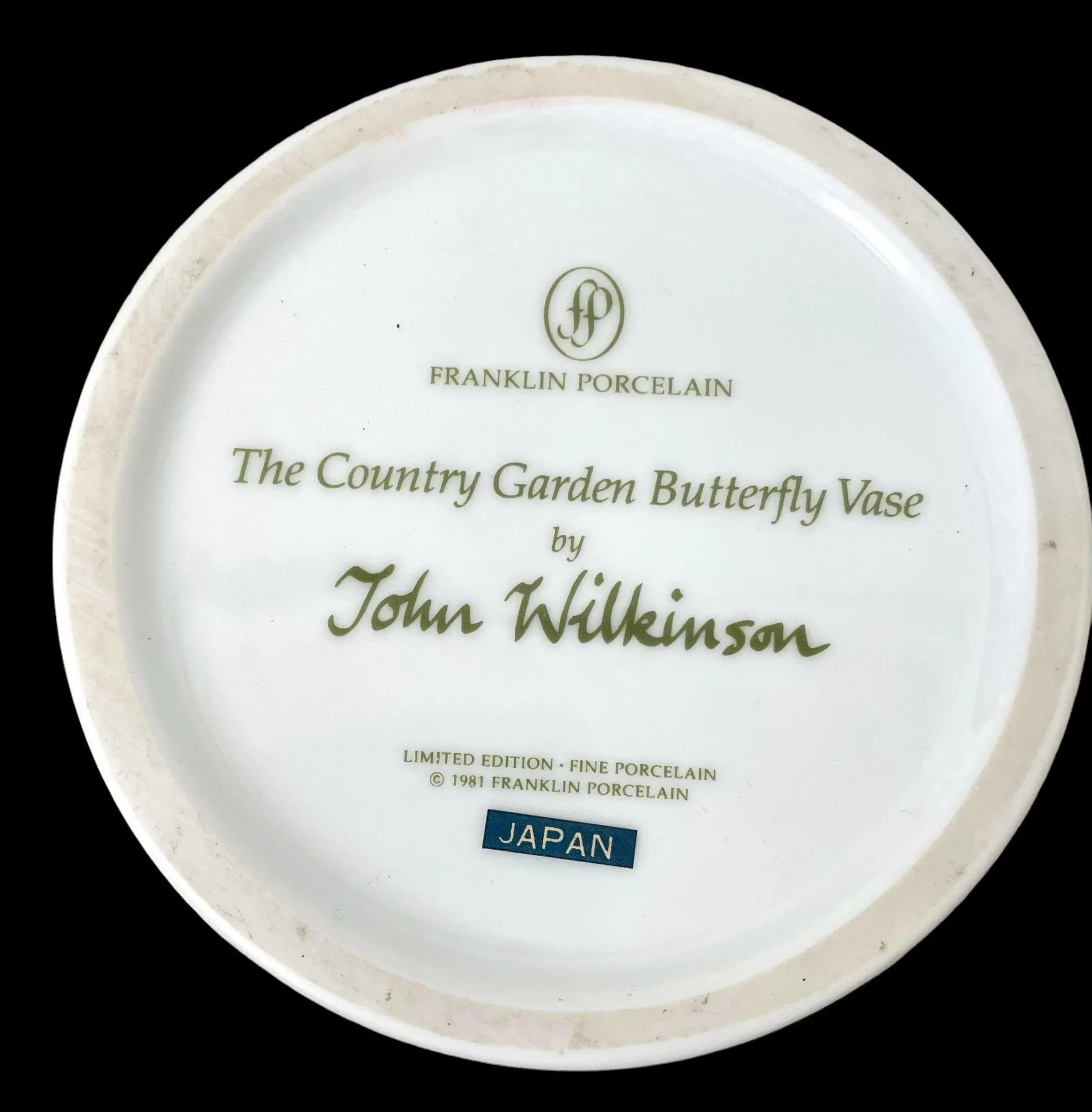 Franklin Porcelain the Meadowland Butterfly Vase John Wilkinson
