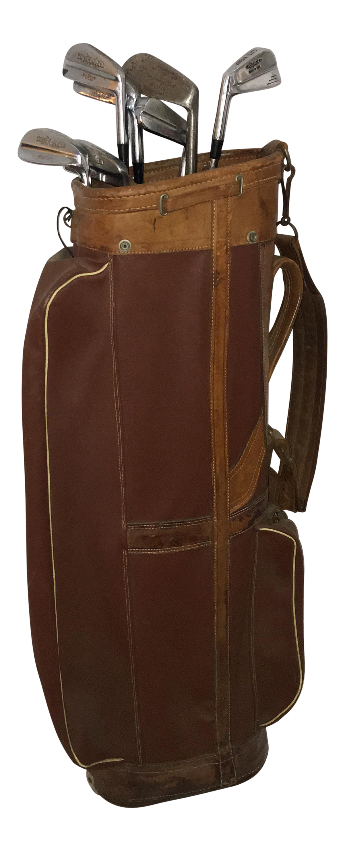 Vintage Halley English Leather & Canvas Golf Bag Chairish