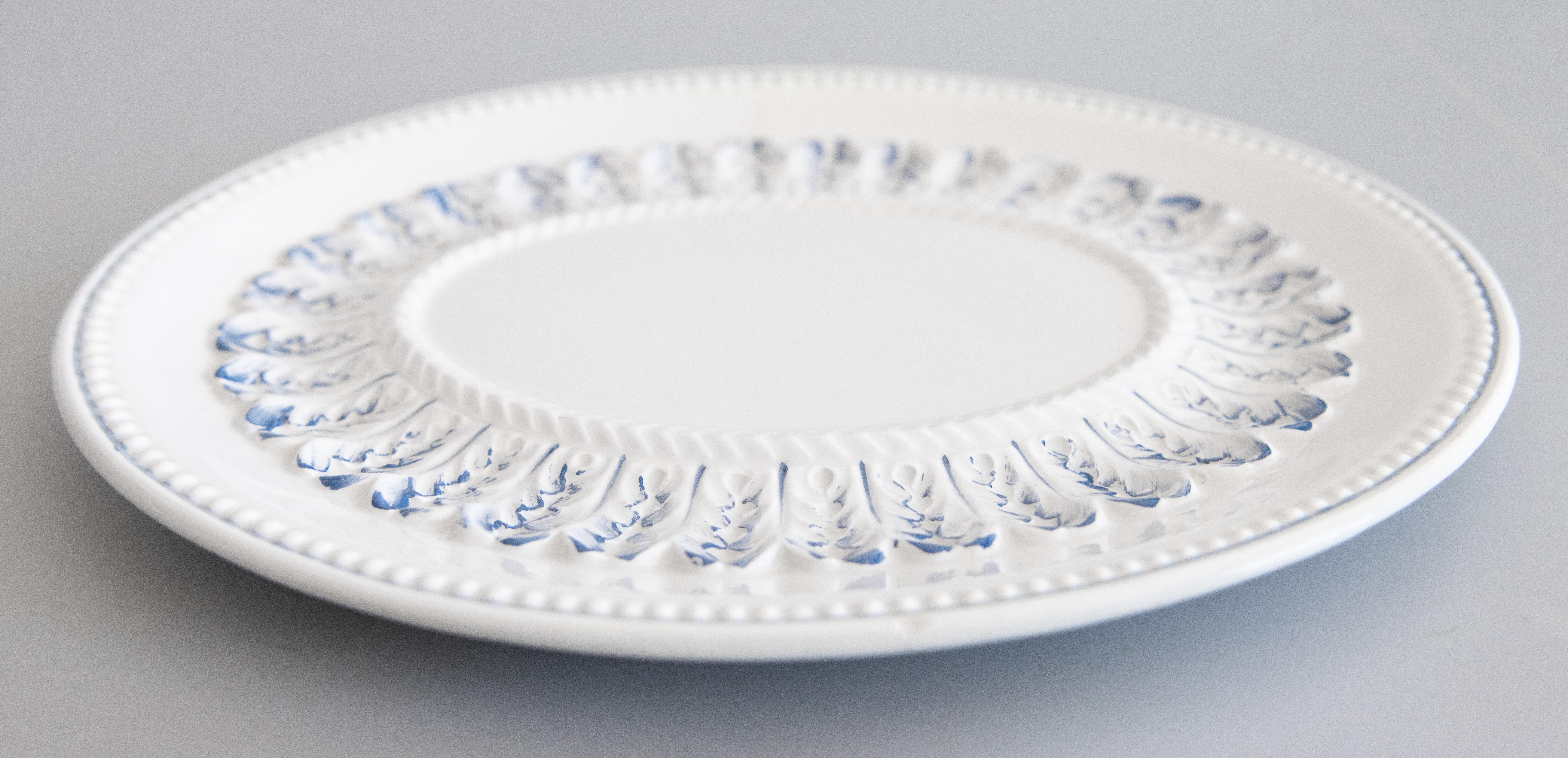 Vintage Italian Blue & White Porcelain Fruit Lidded Sauce Gravy