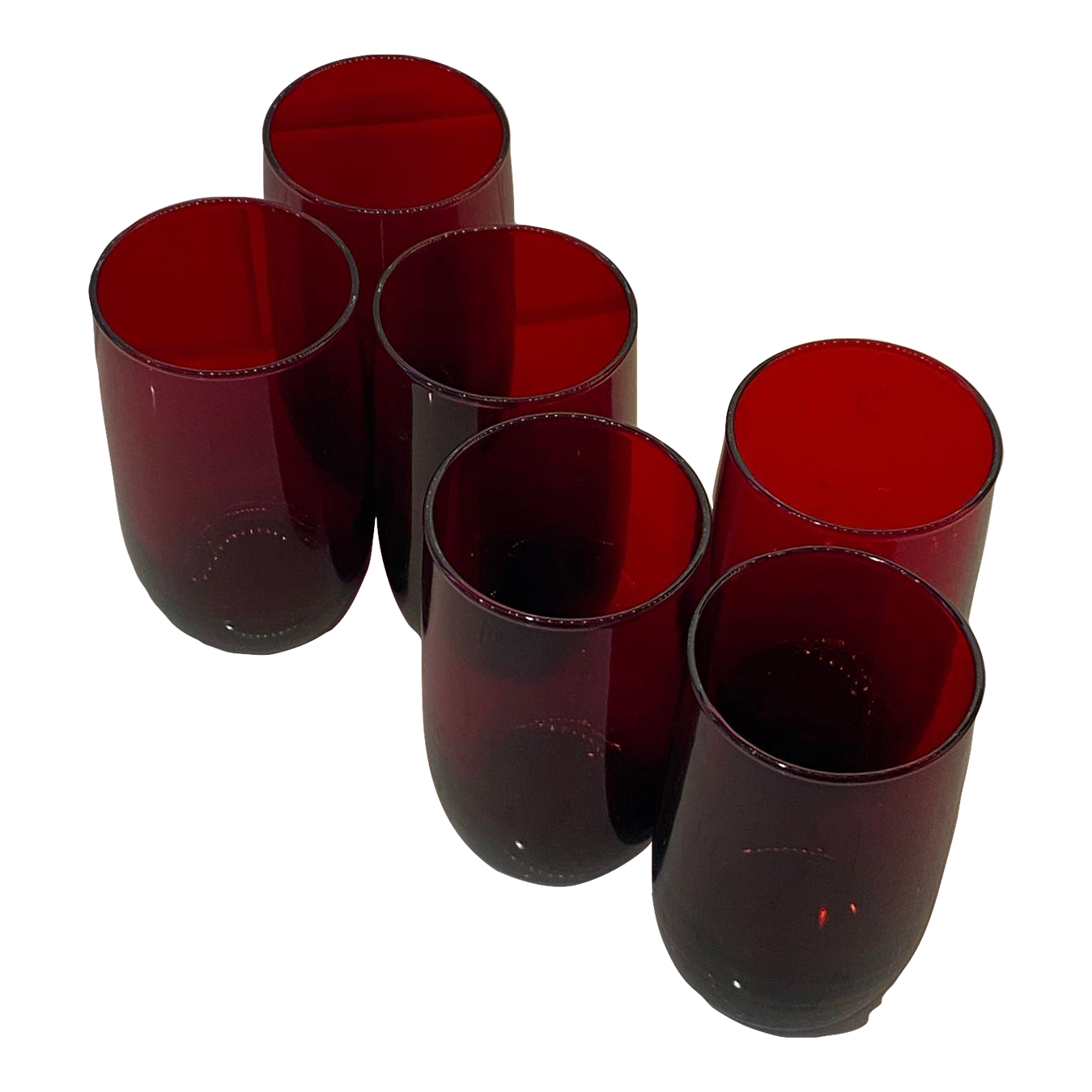 Vintage Anchor Hocking Ruby Red Glasses, 1930s Set of 6 Chairish