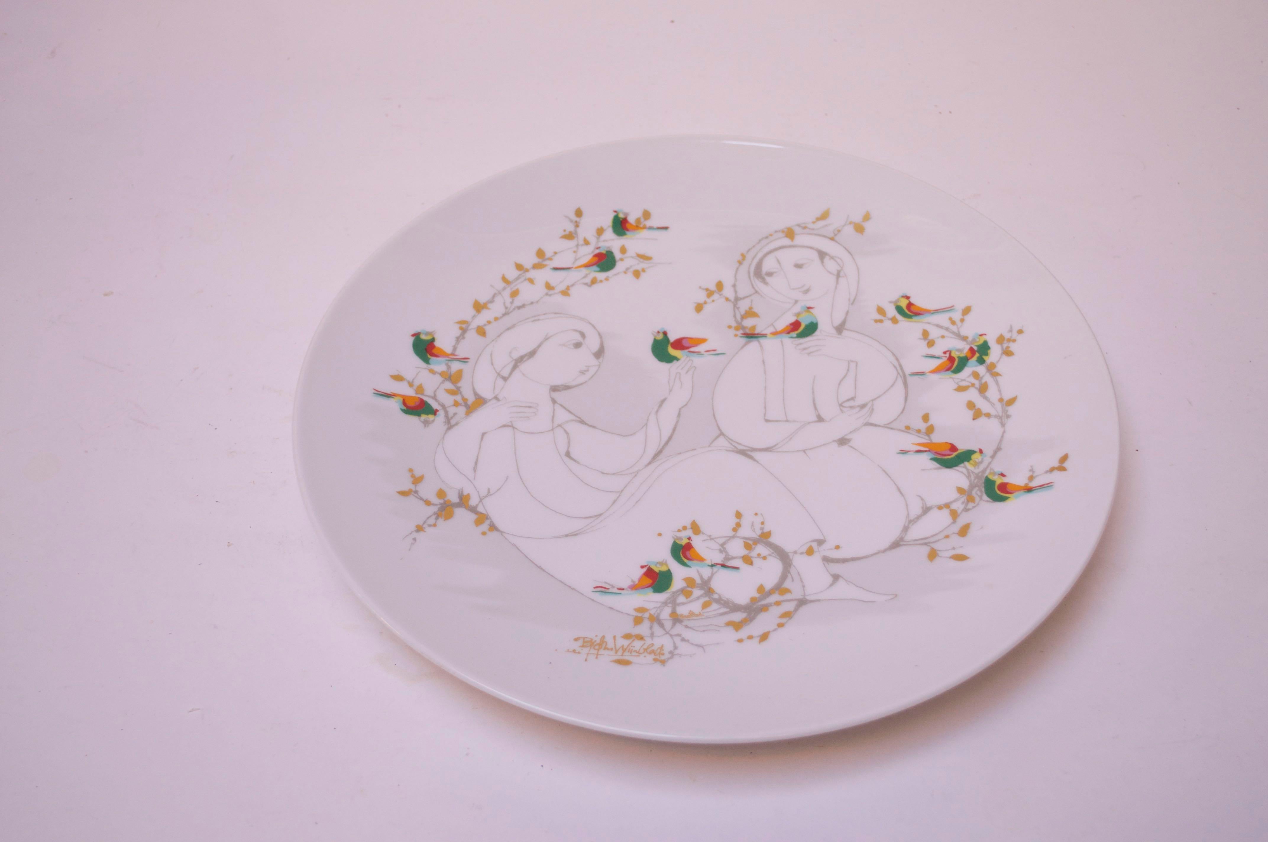 希少 Rosenthal studio-linie Bjorn Wiinblad Vintage Rosenthal Studio Line Bjorn Wiinblad White Blue