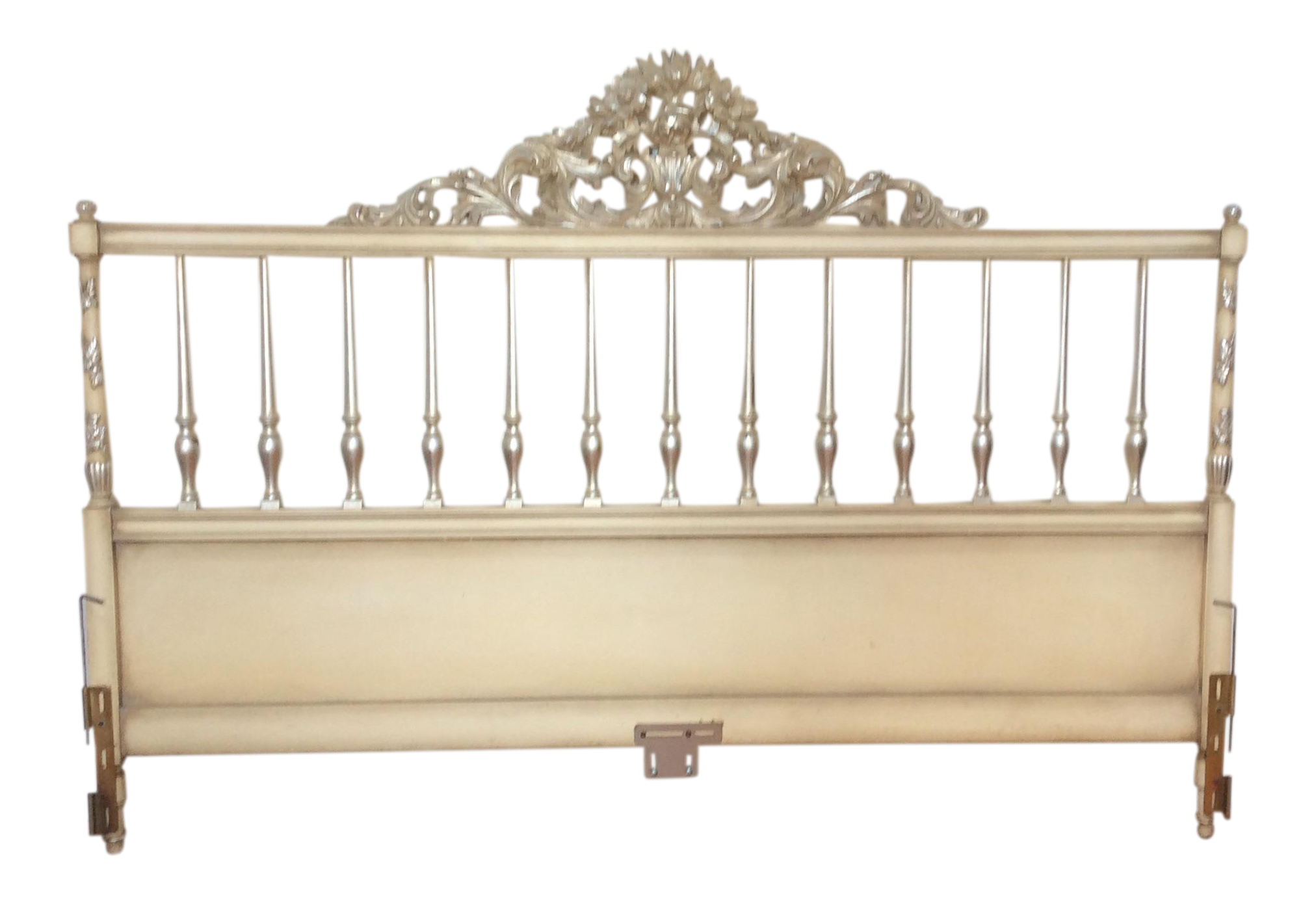 Silvered Accented Carving King Size Headboard Chairish