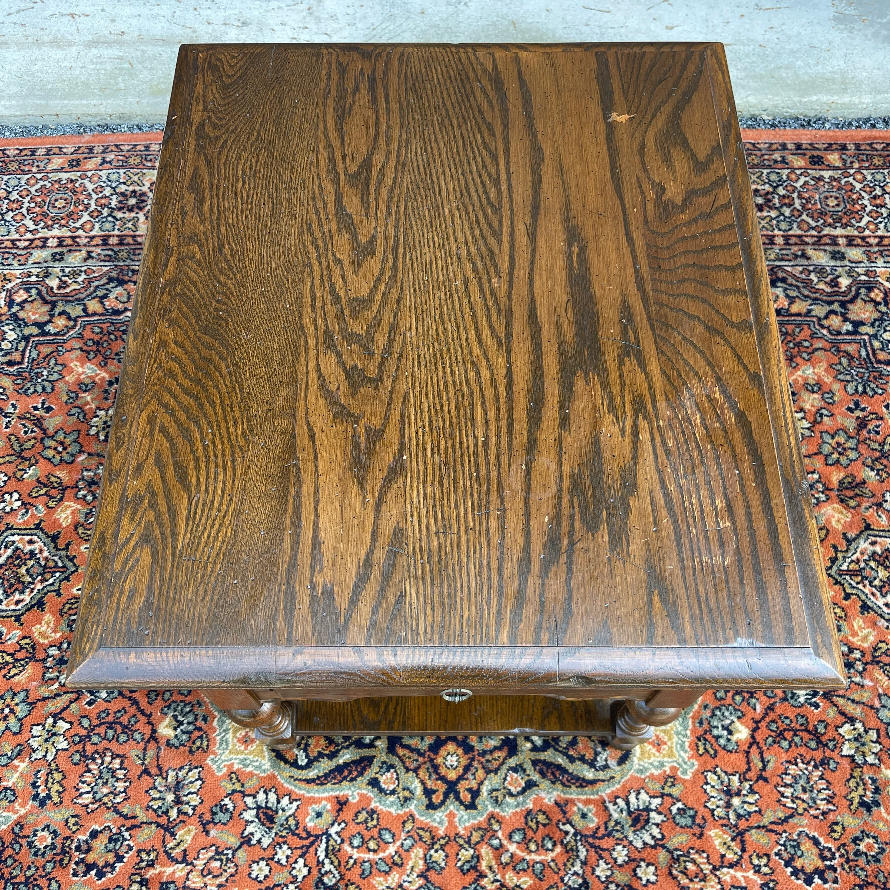 1970s Ethan Allen Royal Charter Collection Jacobean Oak 2 Drawer