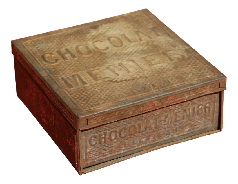 Menier Chocolate Metal Box, France, 1950s | Chairish