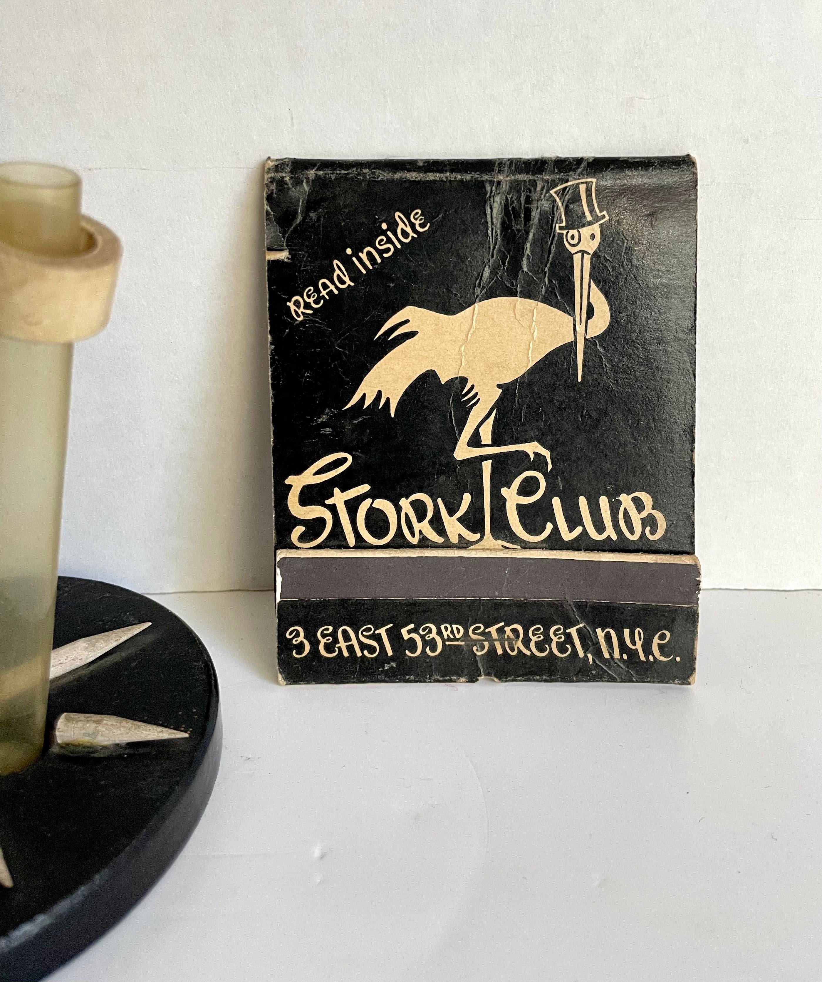 The Stork Club c1940s Bud Vase w/ Swizzle Stick