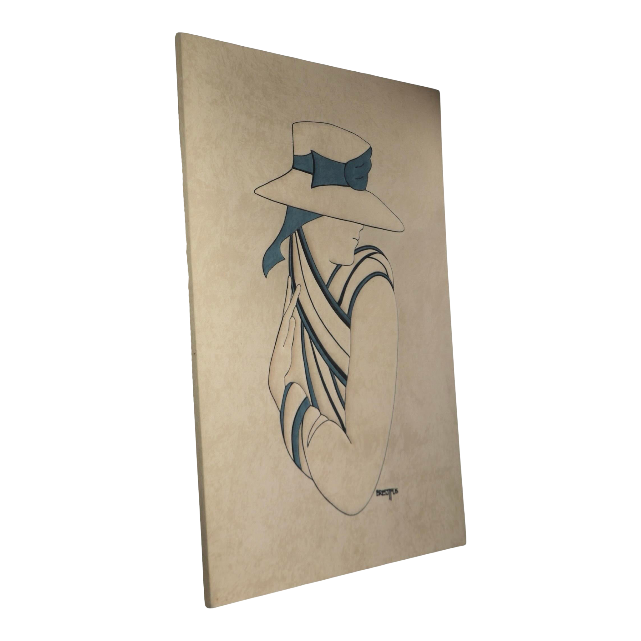 Ron Brejtfus 1970s Original Textile Art① Ron Brejtfus ultrasuede textile art, 1970s. Super clean. 23.75