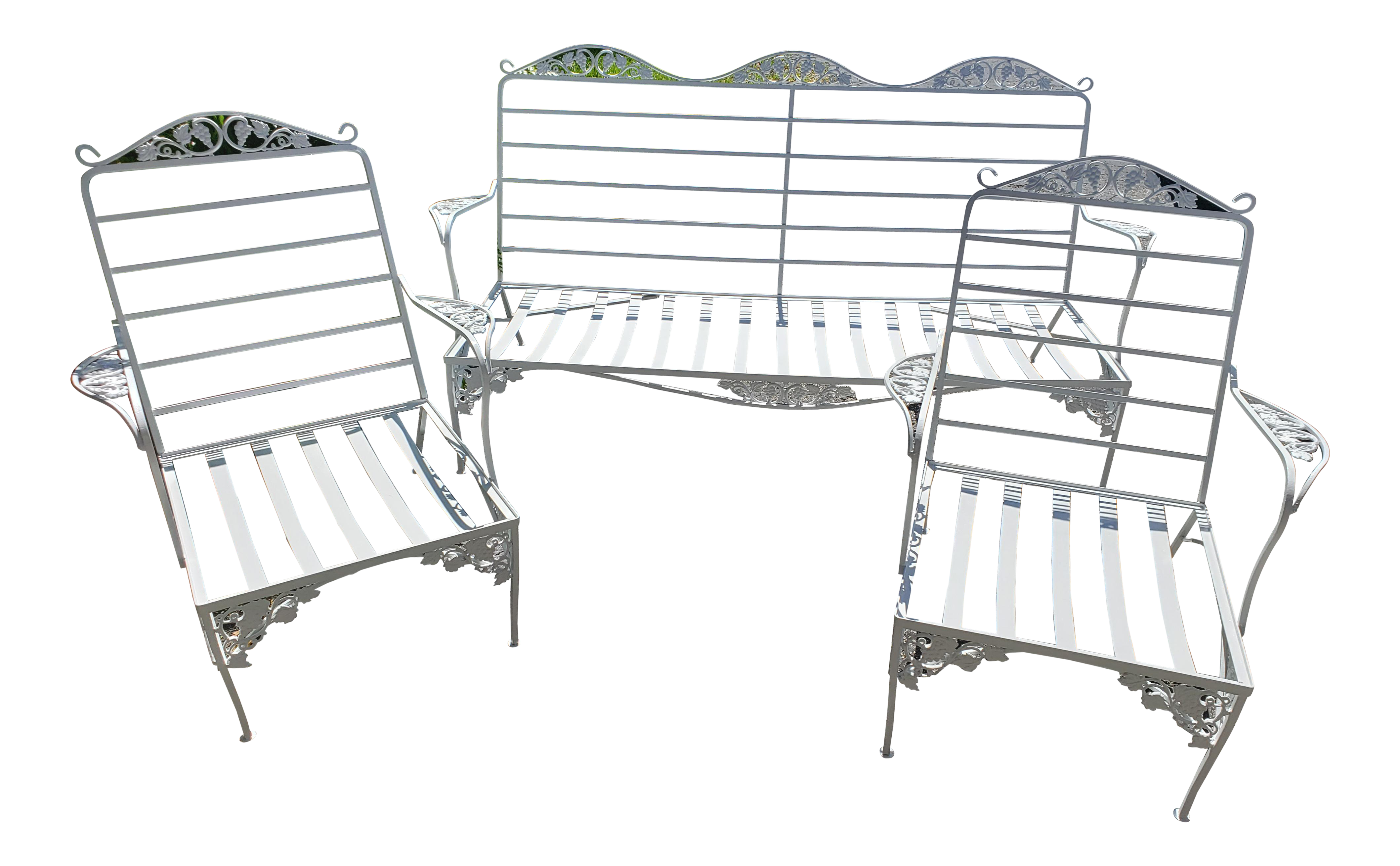 3 piece wrought iron patio set