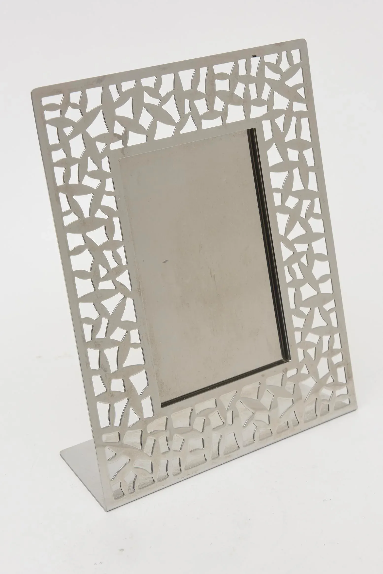 (中古)ALESSI アレッシィ CACTUS! フォトフレーム MSA14 Signed Alessi Italian Vintage Stainless Steel Picture Frame