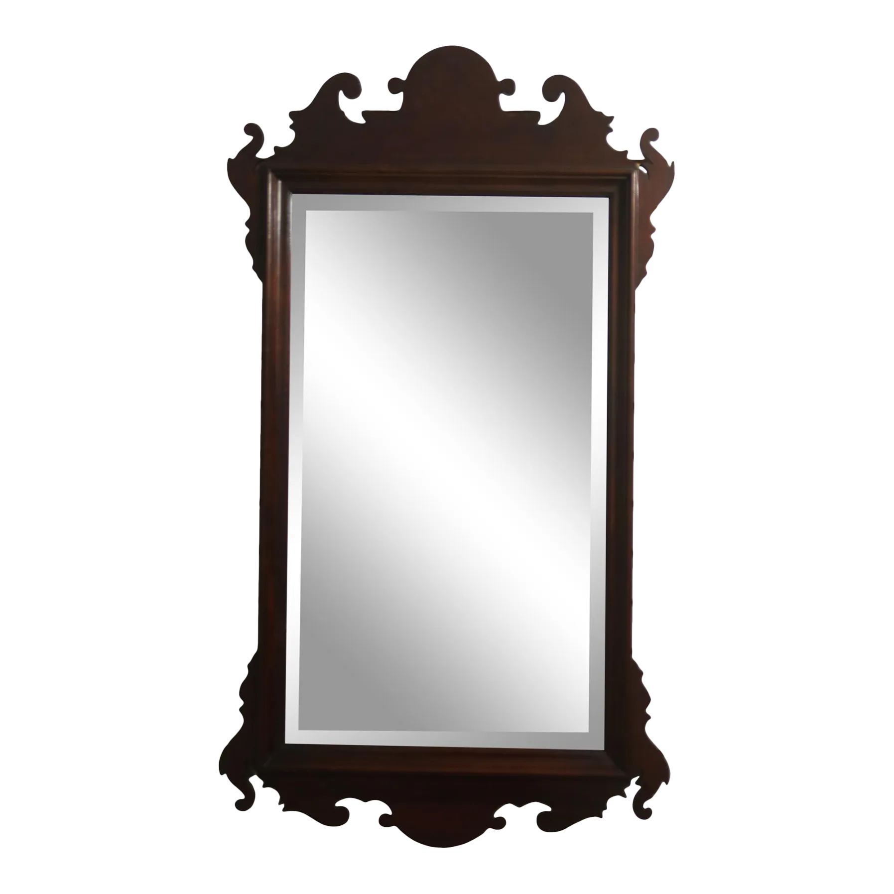 Craftique Chippendale Mahogany Hanging Wall Mirror Chairish