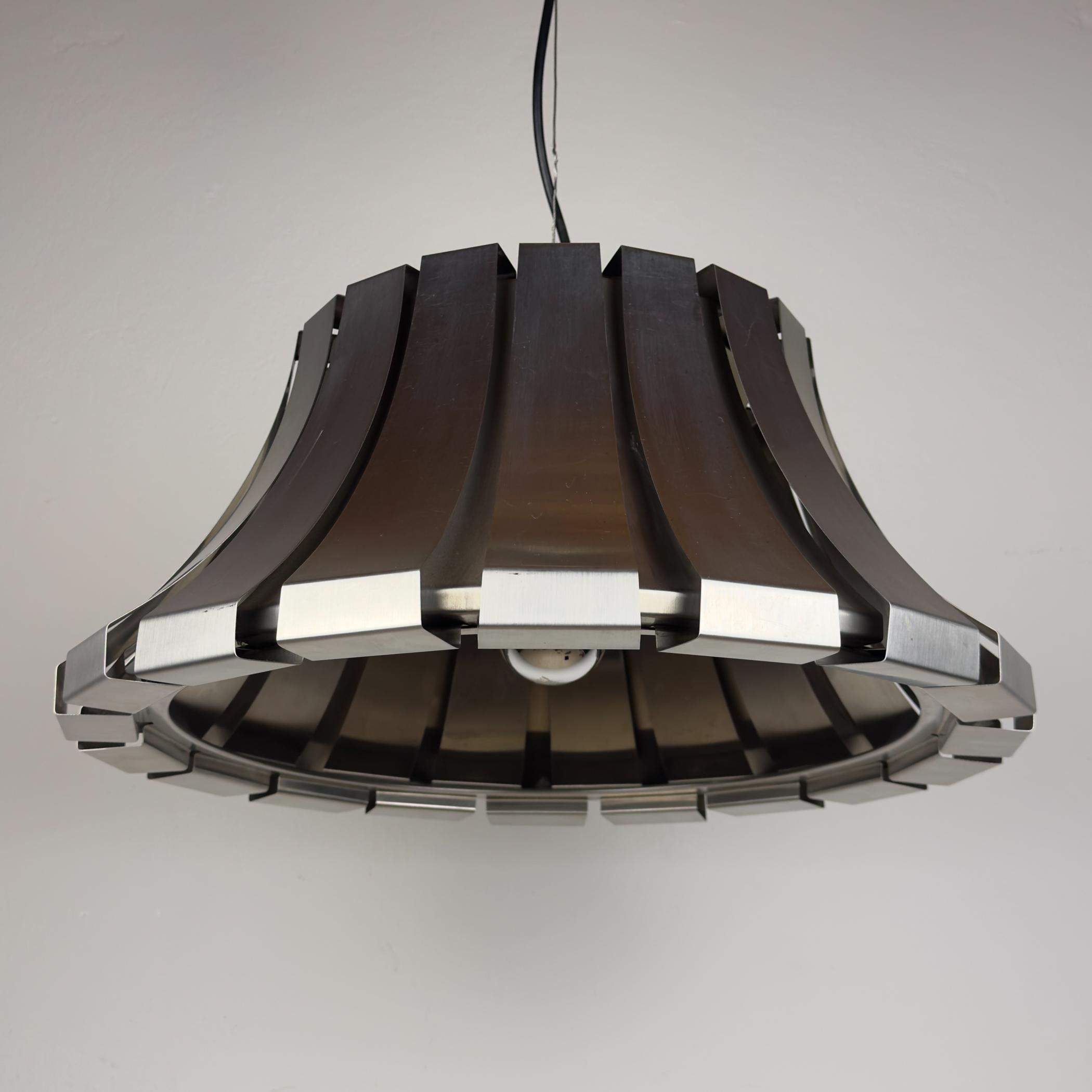 Vintage Metal Pendant Lamp attributed Elio Martinelli for Martinelli Luce, Italy, 1960s
