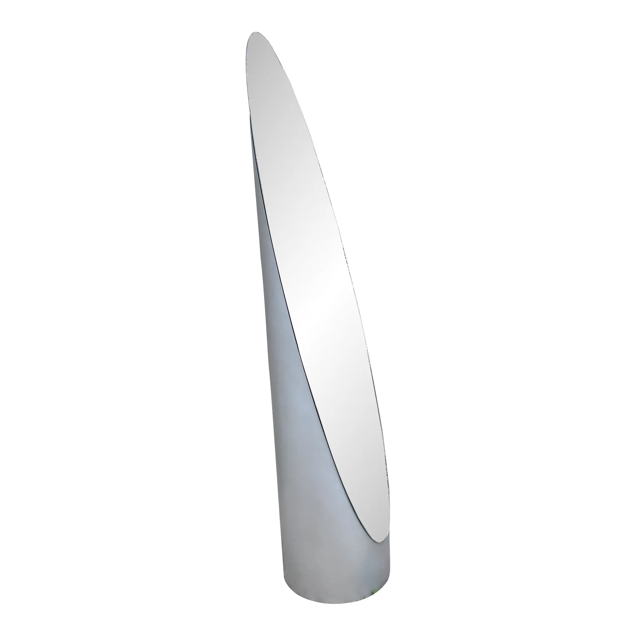 1980s Gaia Postmodern Silver Lipstick Full Length Floor Mirror