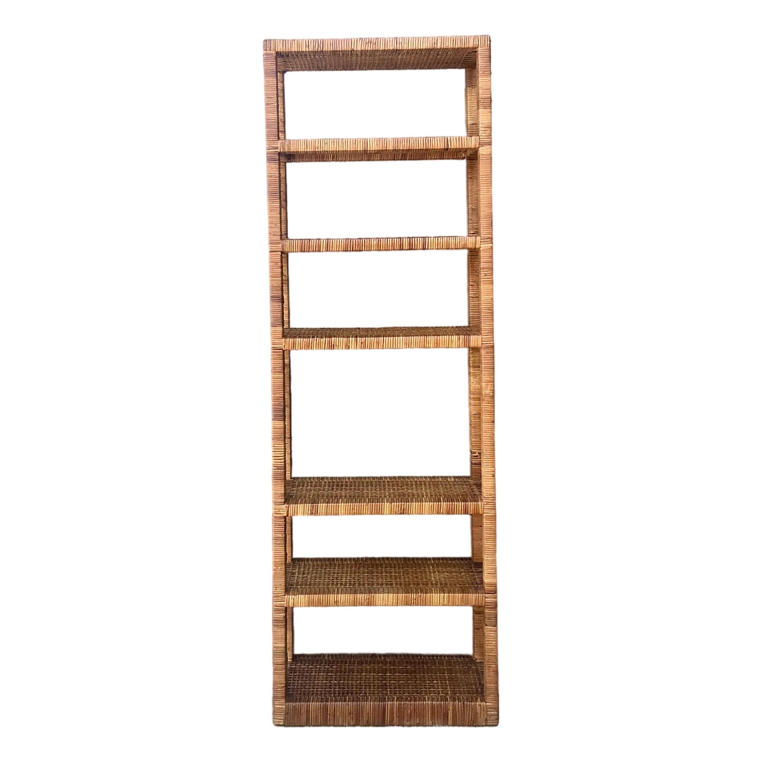 Vintage Wrapped Rattan Etagere