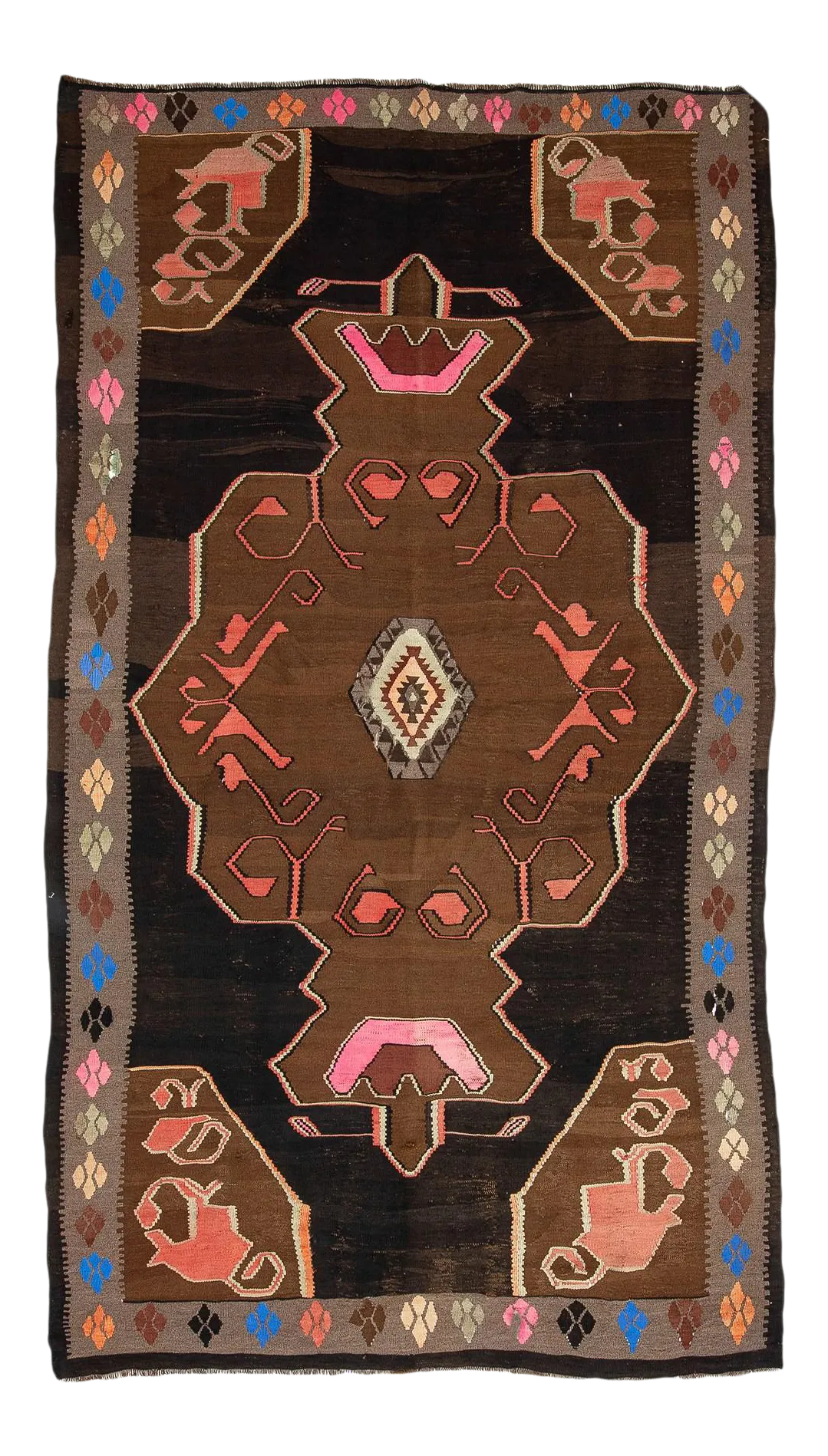 オールドキリム Kars Vintage Turkish Kars Kilim Rug | Chairish