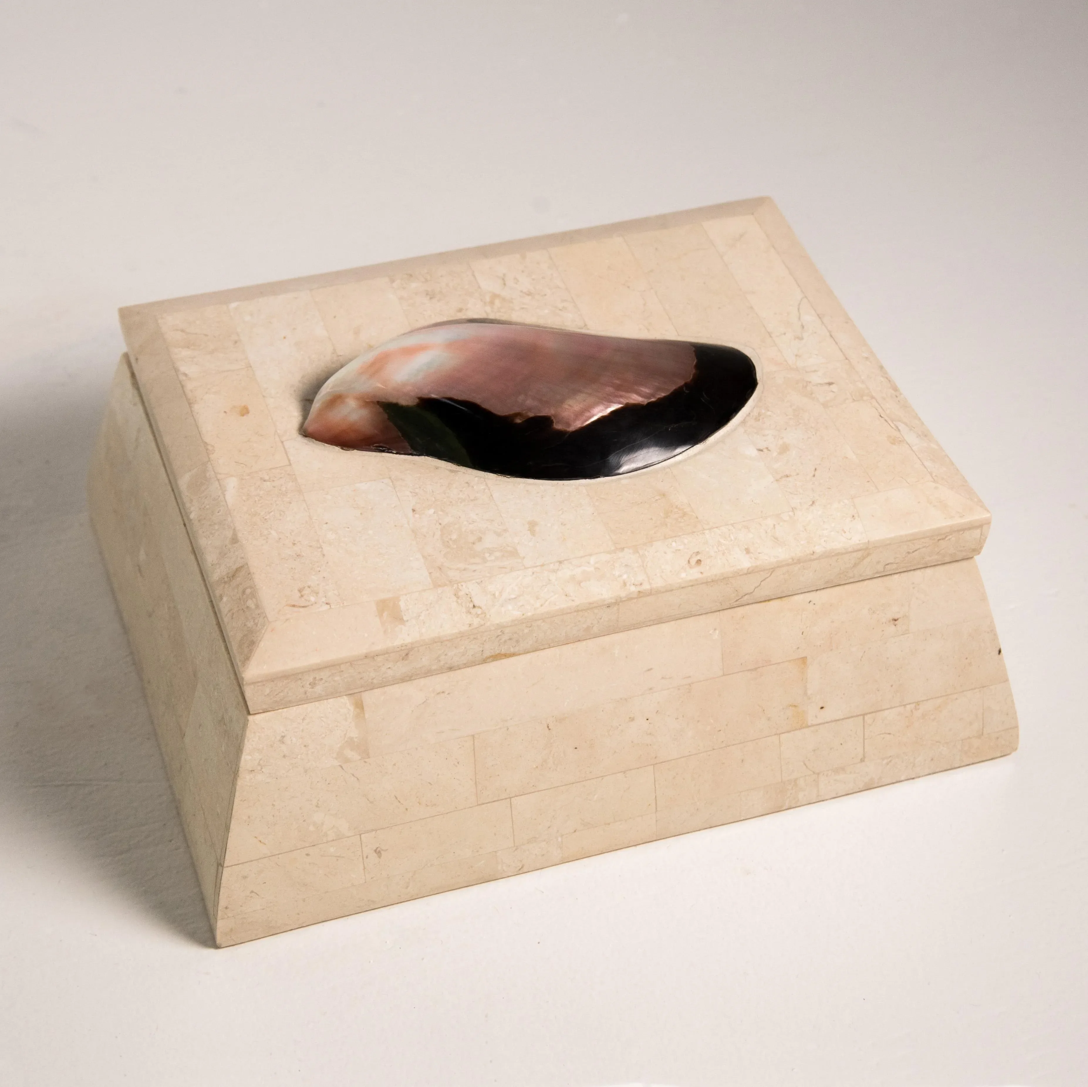 1980s Vintage Maitland-Smith Handmade Tessellated & Shell Box