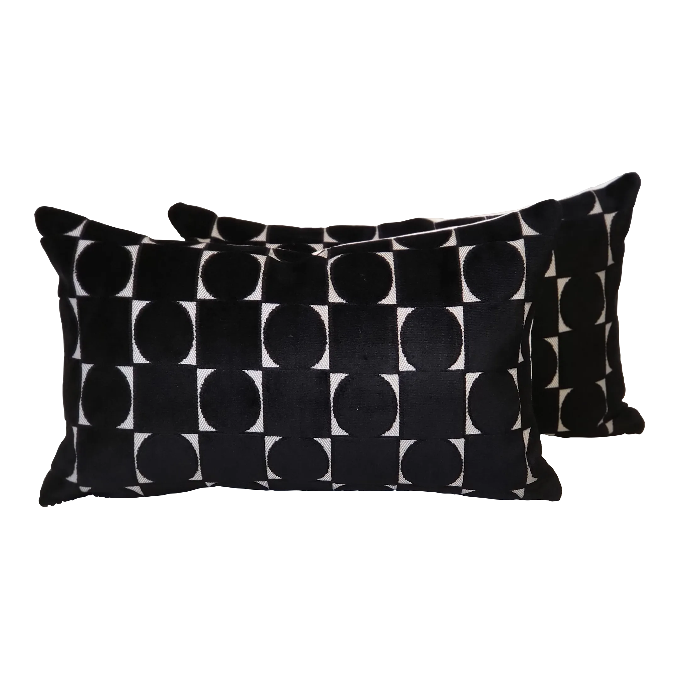 Kravet Lee Jofa Black Cutout Velvet Lumbar Pillow Covers Pair Chairish