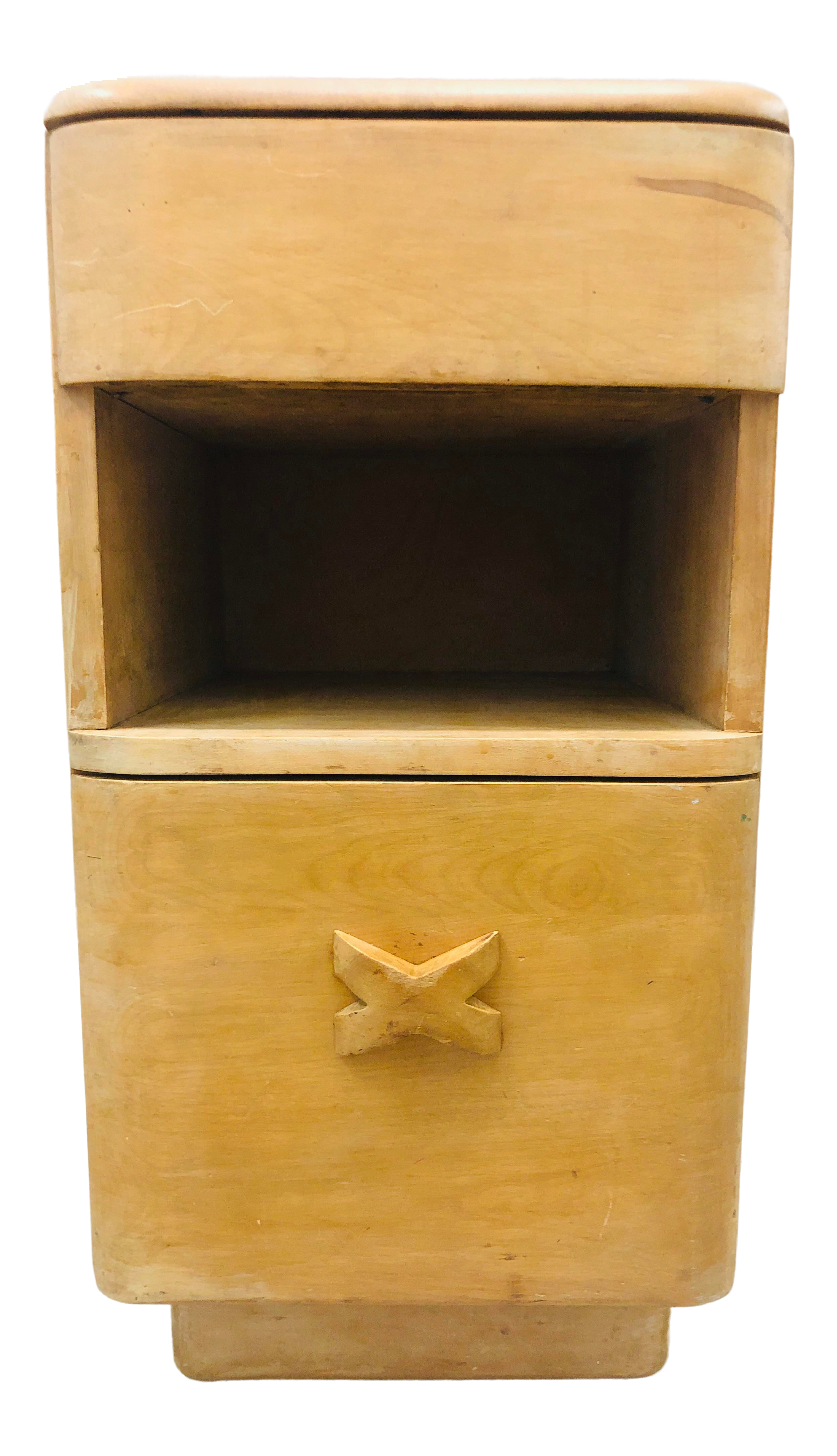 Mid Century Heywood Wakefield Rio Champagne Stained Maple Nightstand