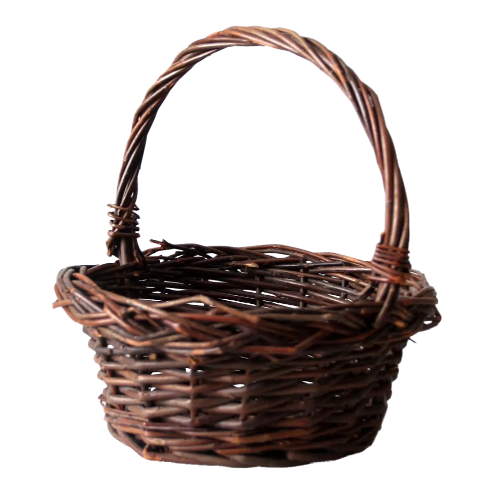 Vintage Wicker Handle Basket | Chairish