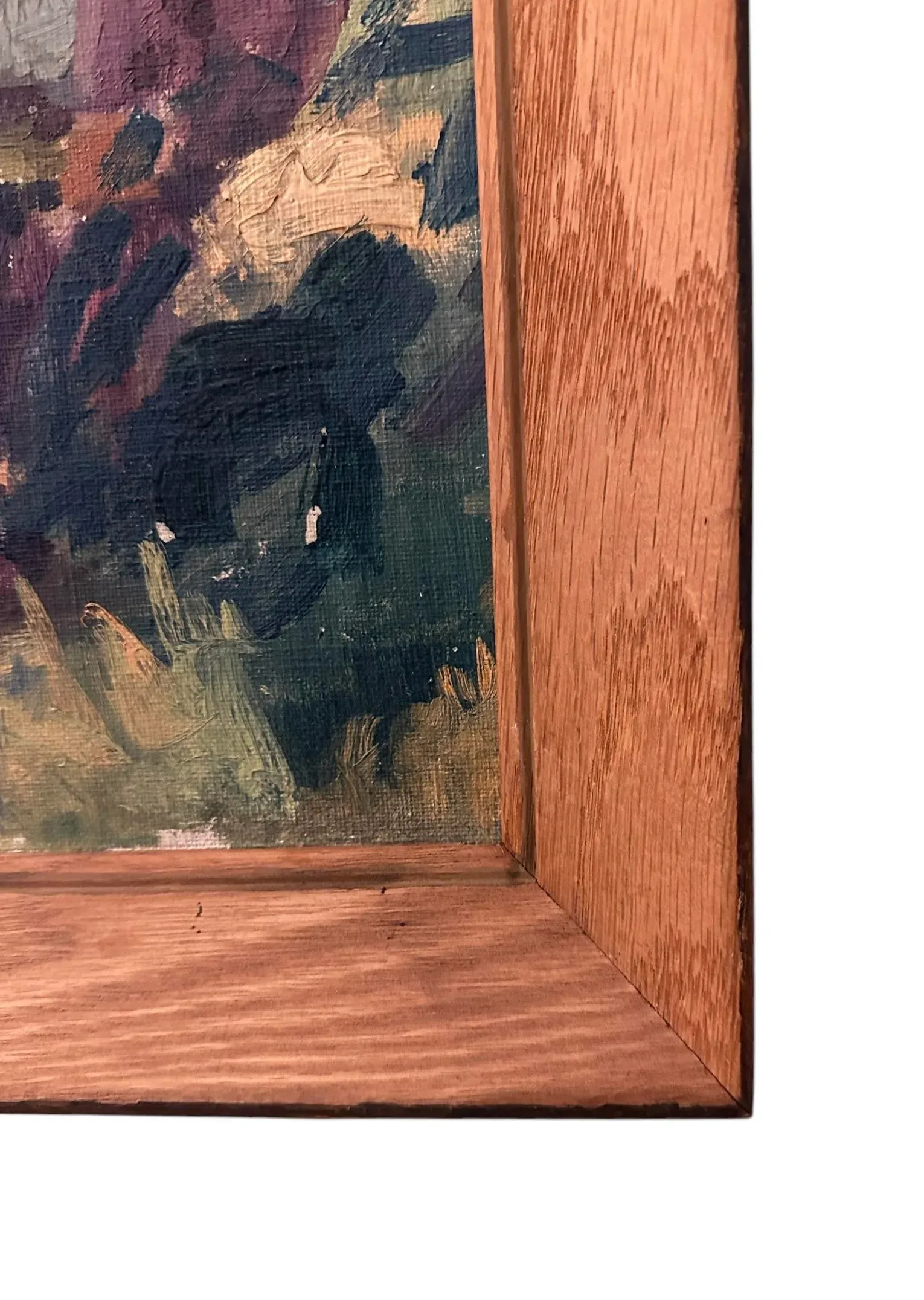 Vintage Impressionist Portrait Painting of Woman / Lady Artist Seated in a Landscape, Circa 1930