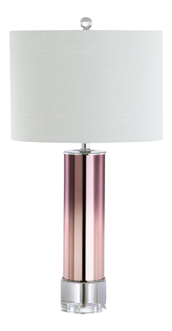 Glass & Crystal LED Table Lamp, Rose Gold Chairish