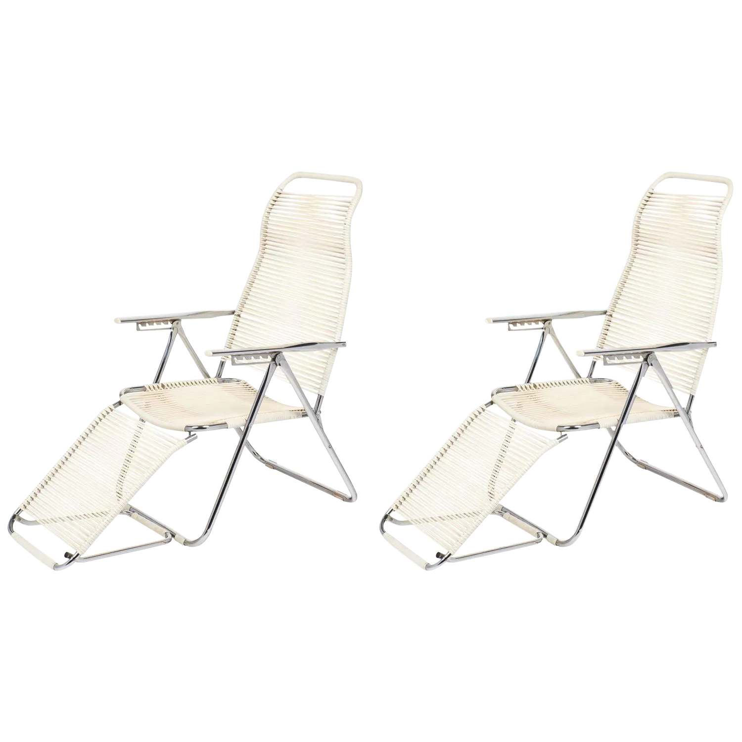 Vintage French Adjustable "Chaises Longues" A Pair Chairish