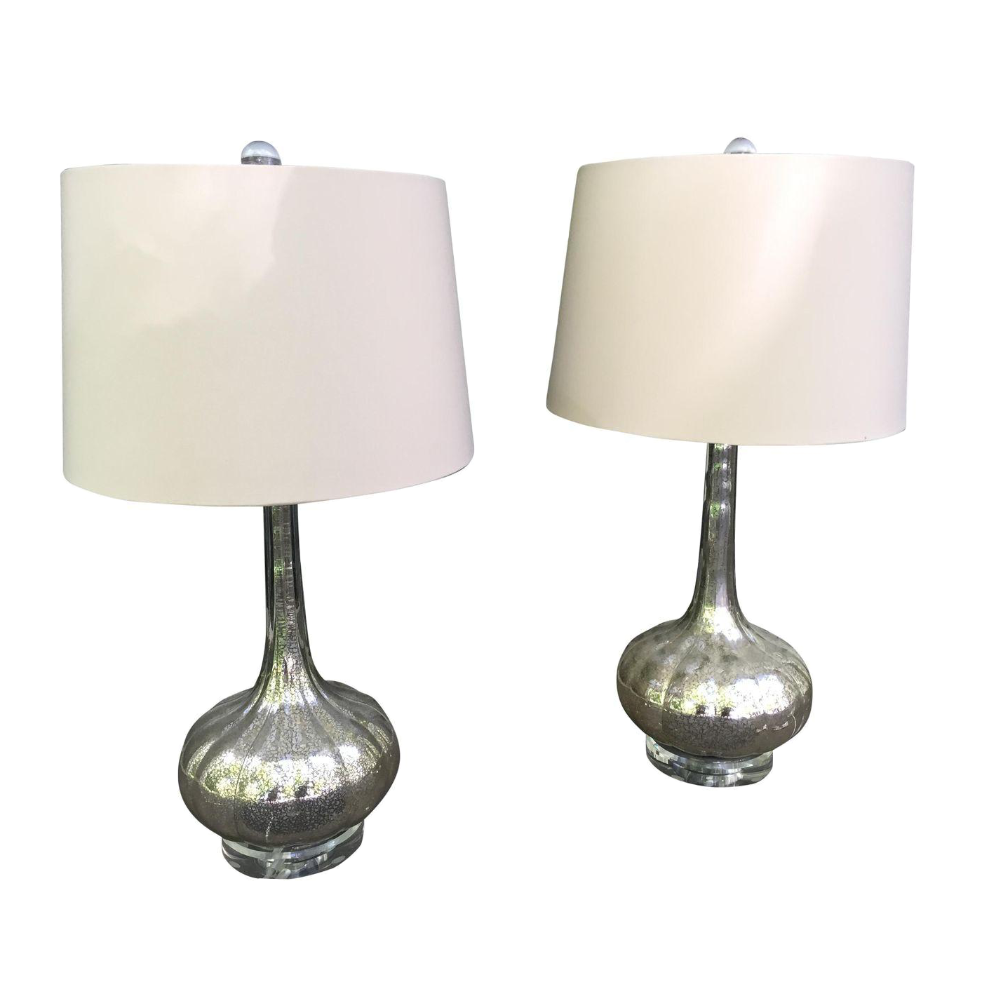 ReginaAndrews Antiqued Glass Lamps A Pair Chairish