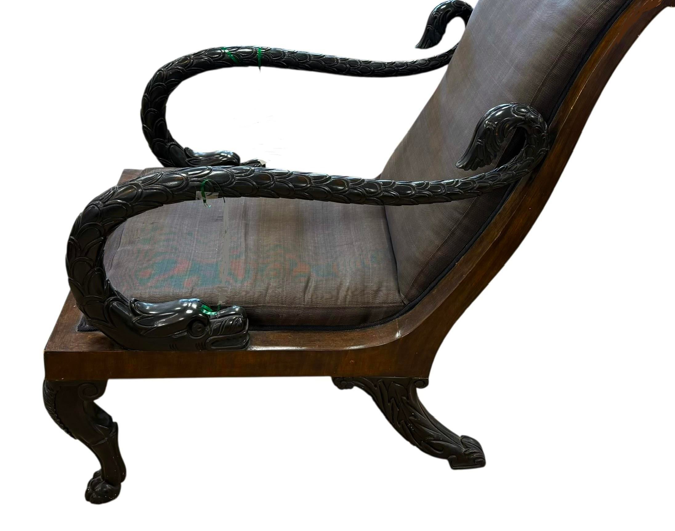 Quatrain for Dessin Fournir Italian Empire Style Serpent Armchair