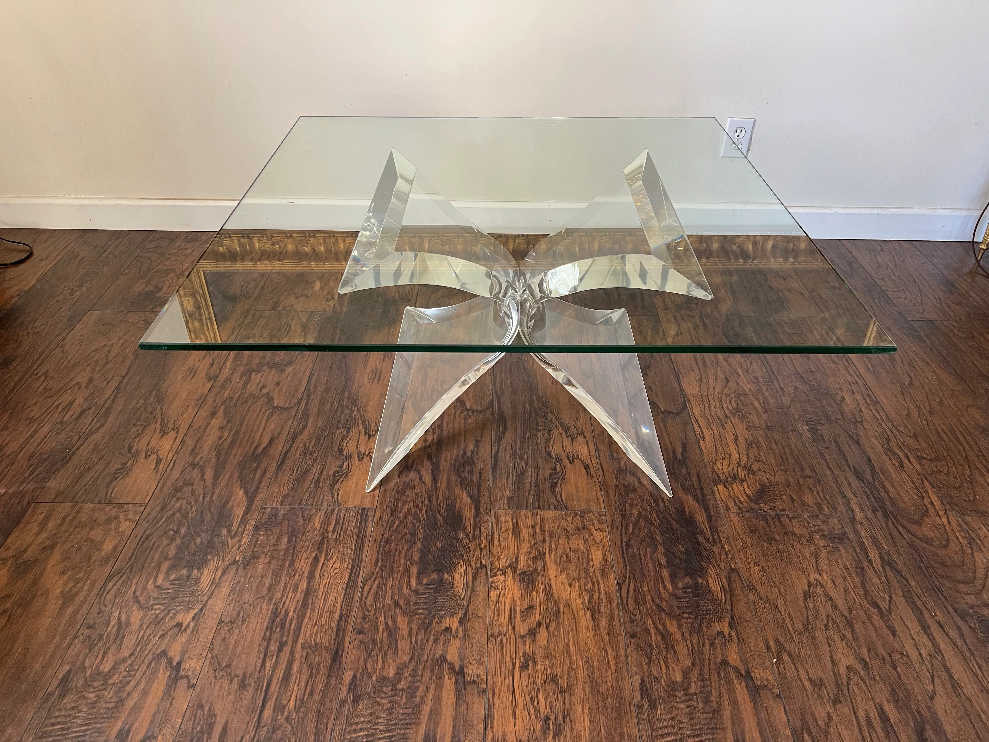 Vintage Lucite Butterfly Coffee Table in the Style of Charles