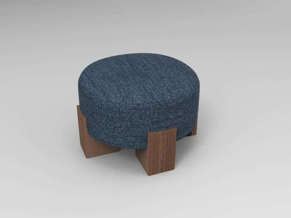Cassette Pouf in Outside Tricot Dark Seafoam Fabric and Smoked Oak by Alter Ego for Collector
