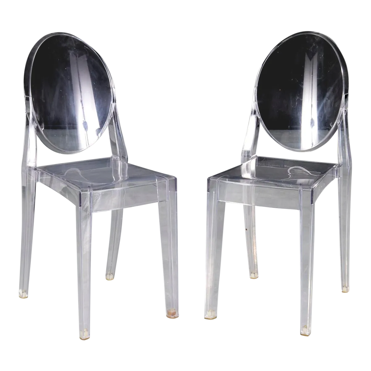 Starck for Kartell a Pair of Transparent Victoria Ghost Chairs Chairish