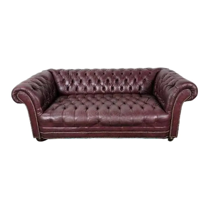 1970s Chesterfield Tufted Leather Sofa Chairish