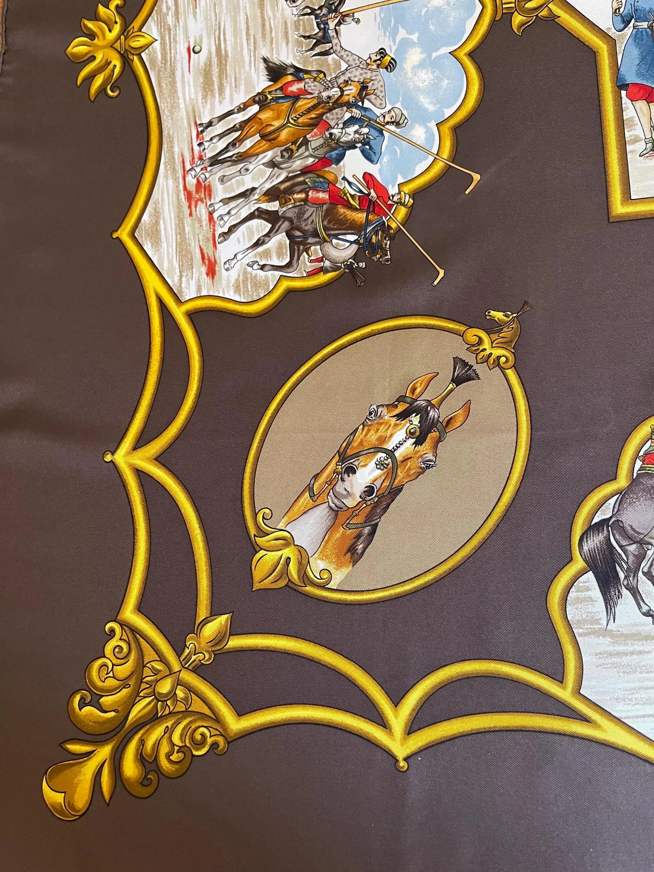 Hermès Silk Scarf “Les Chevaux Des Moghols” 1997 | Chairish