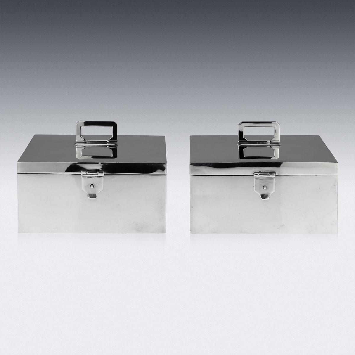20th Century Art Deco Silver Cigar Boxes from Asprey & Co, 1936