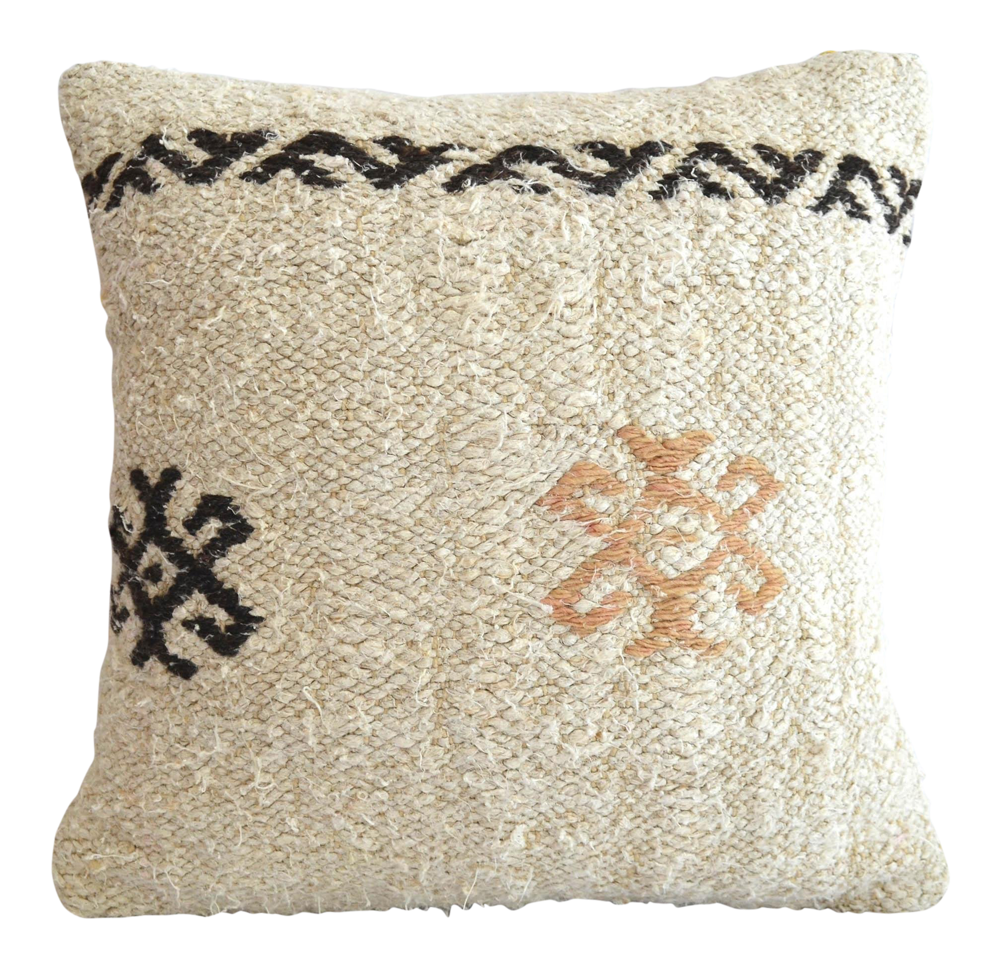 Hand Woven Throw Pillow Cover Pure Natural Hepm Kelim Pillow