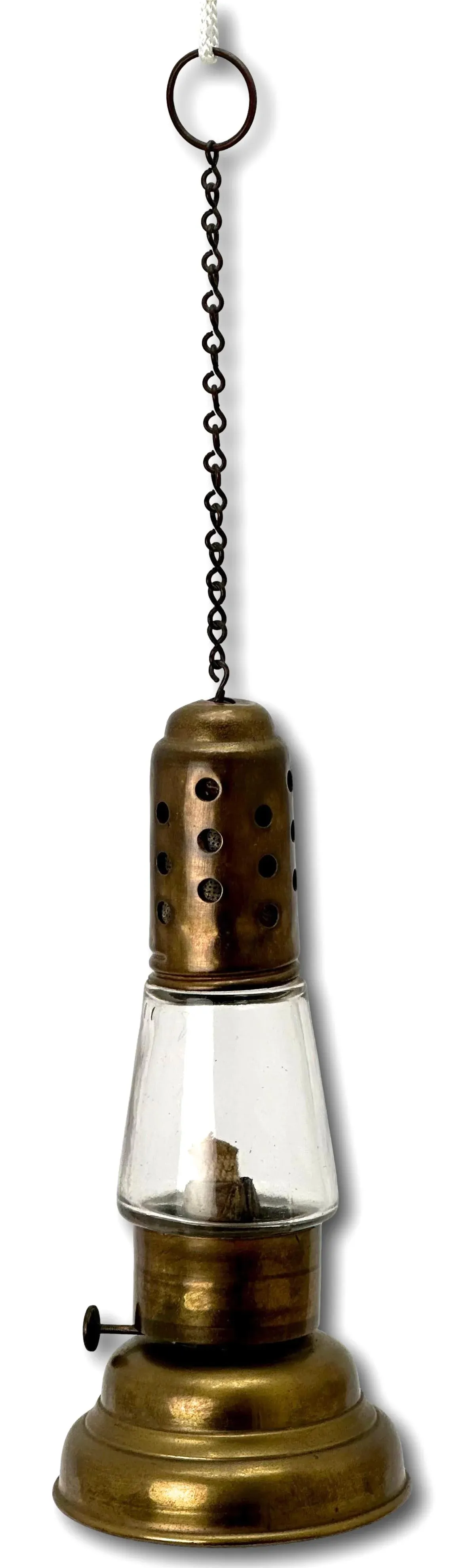 Authentic Antique American Brass & Glass Night Time Ice Skaters