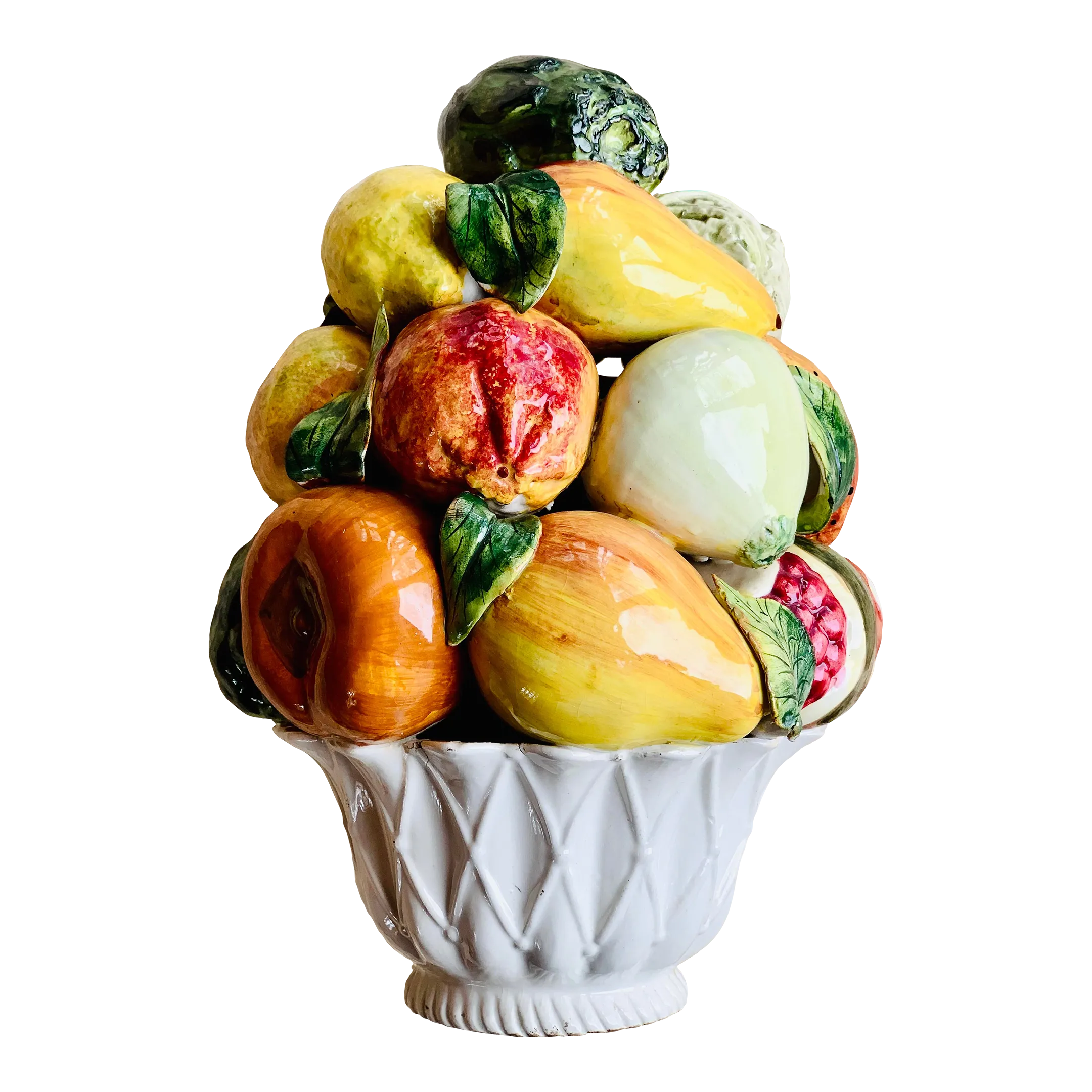 Vintage ＊ gem fruits ＆ vegetable Mid-Century Vintage Italian Ceramic Glazed Fruit Topiary